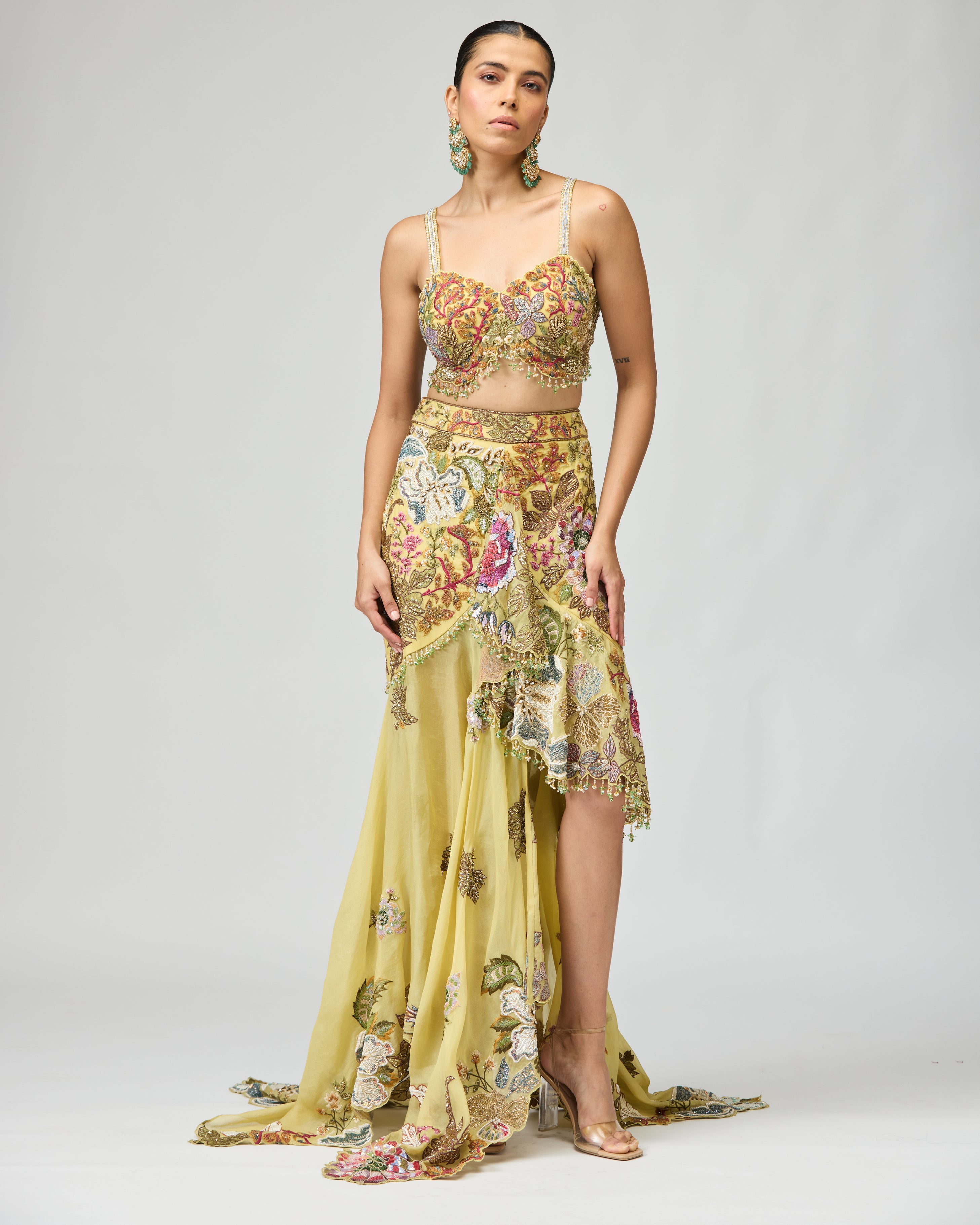 ASSYMETRIC ORGANZA CO-ORD SET