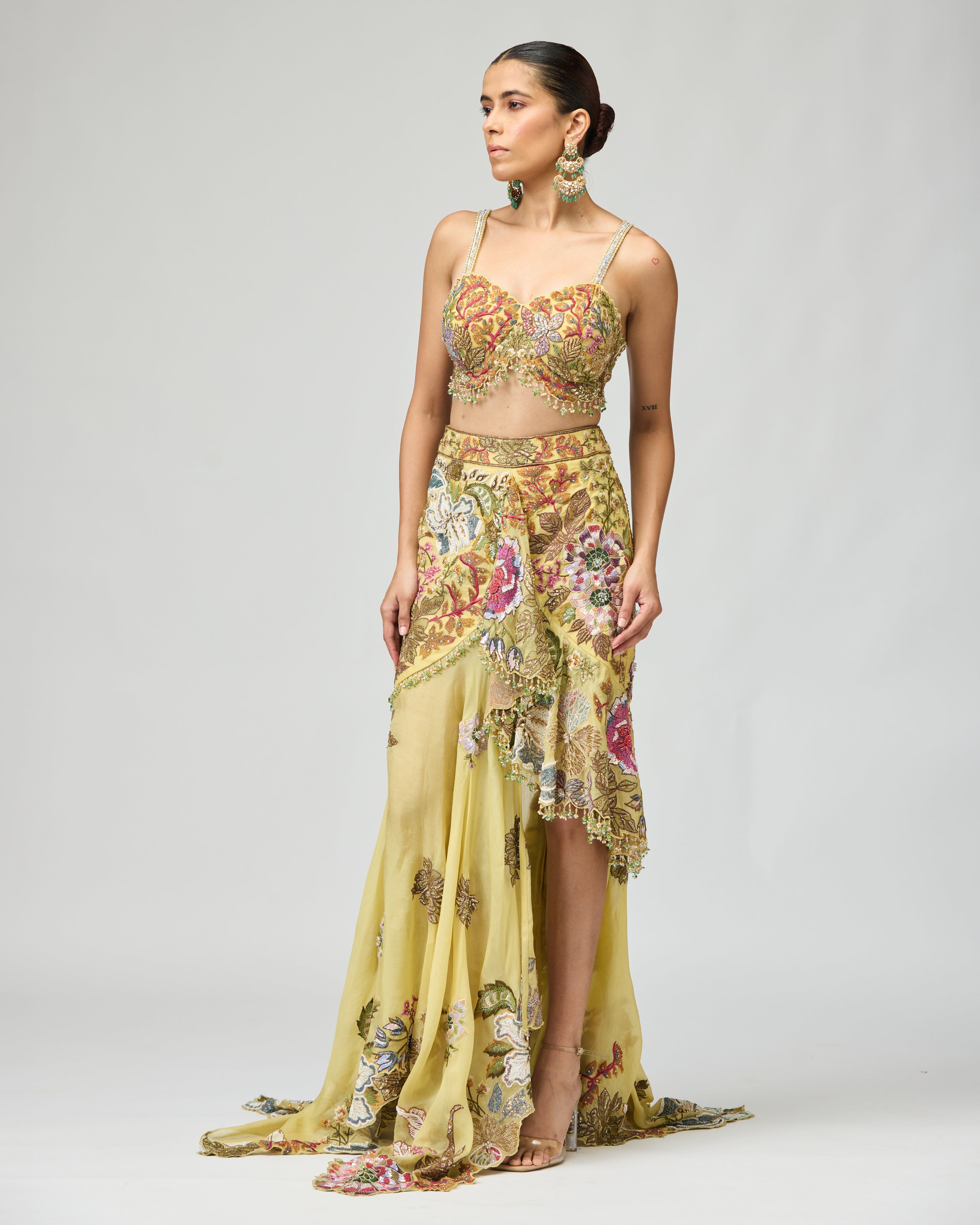 ASSYMETRIC ORGANZA CO-ORD SET