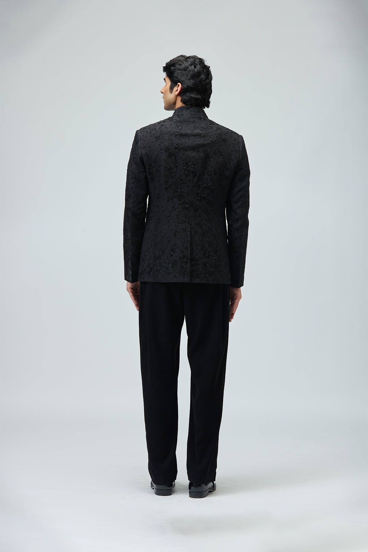 Midnight Embroidered Bandhgala Set