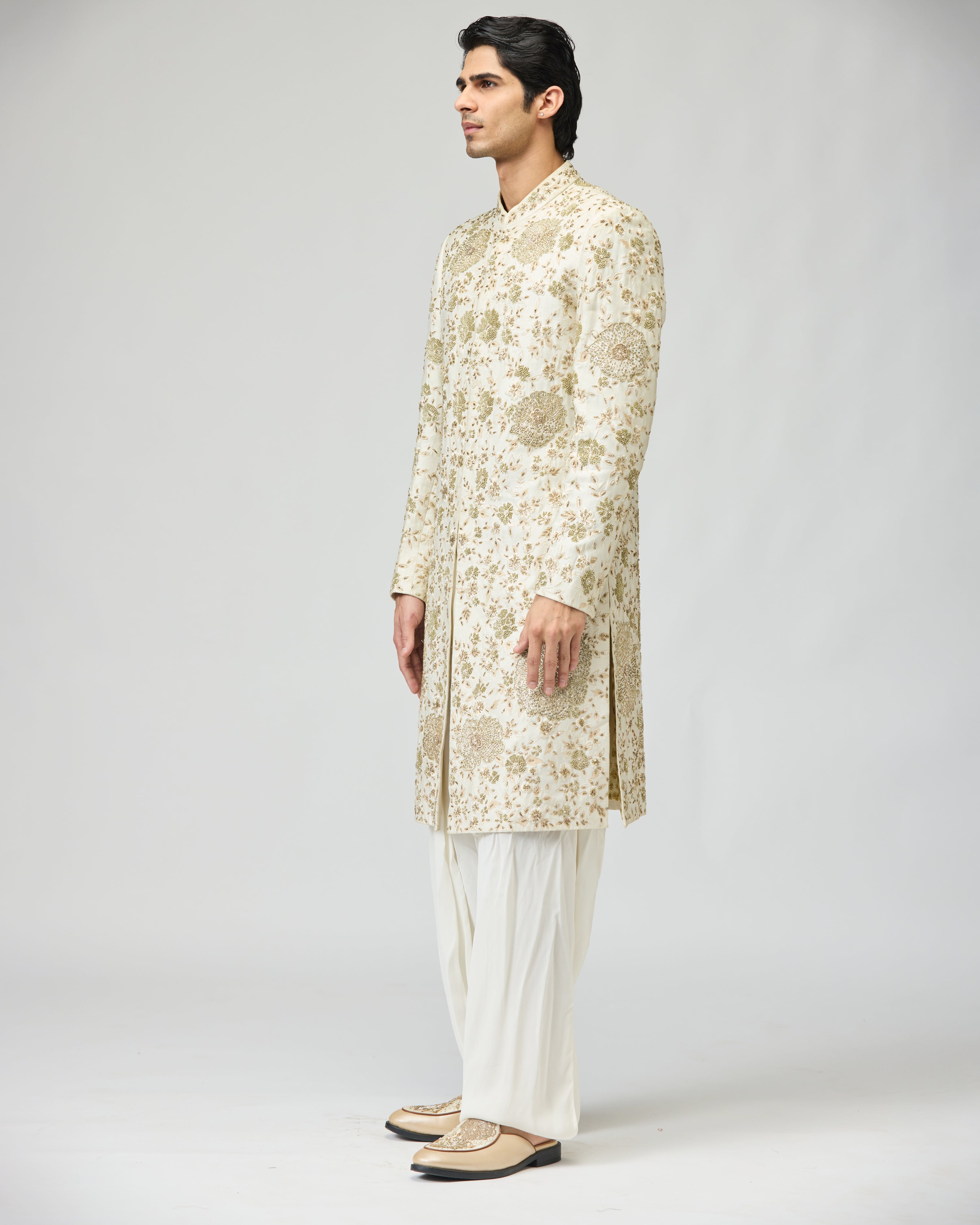 IVORY MULTI SHERWANI SET