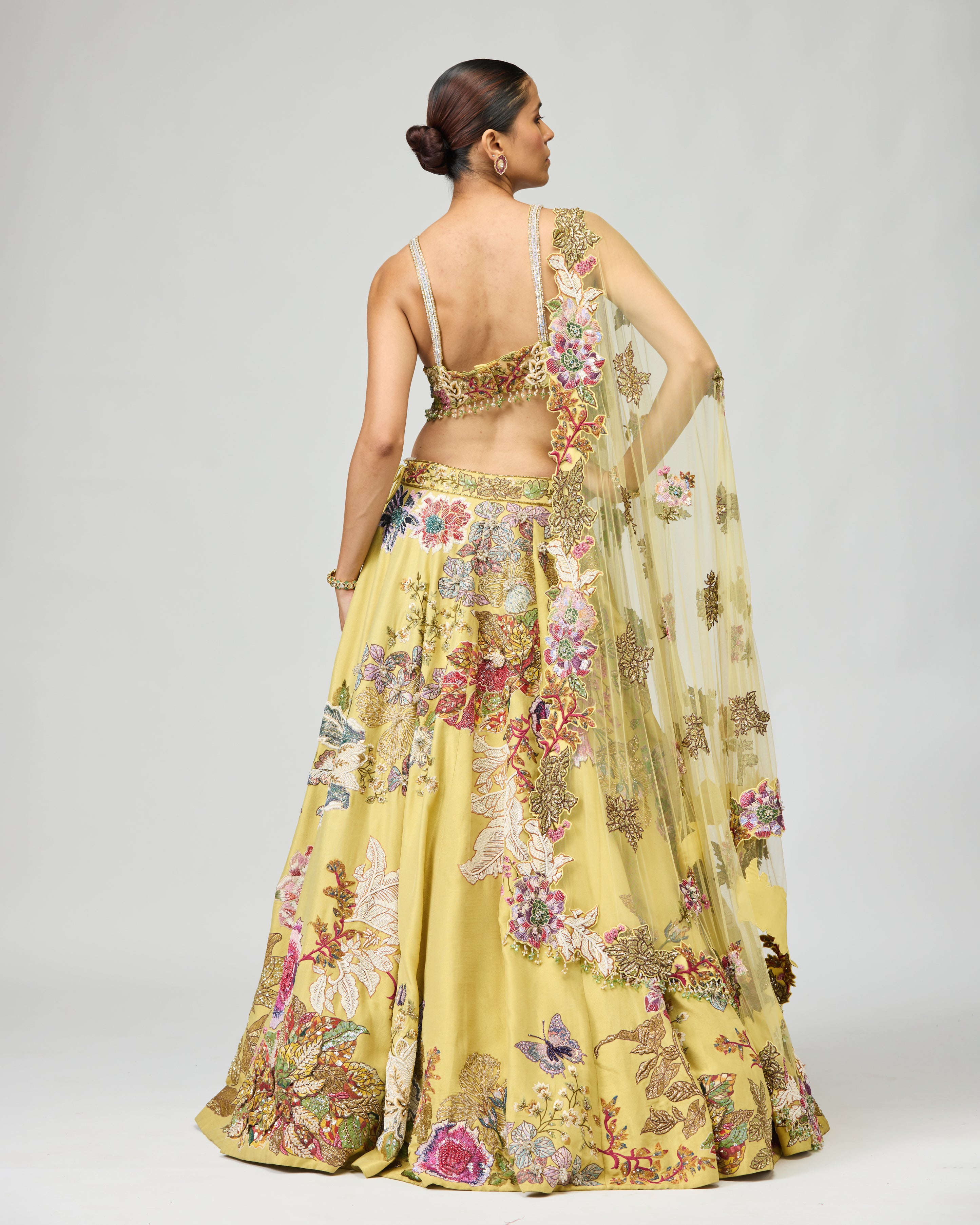 MULTI COLOR EMBROIDERED LEHENGA SET