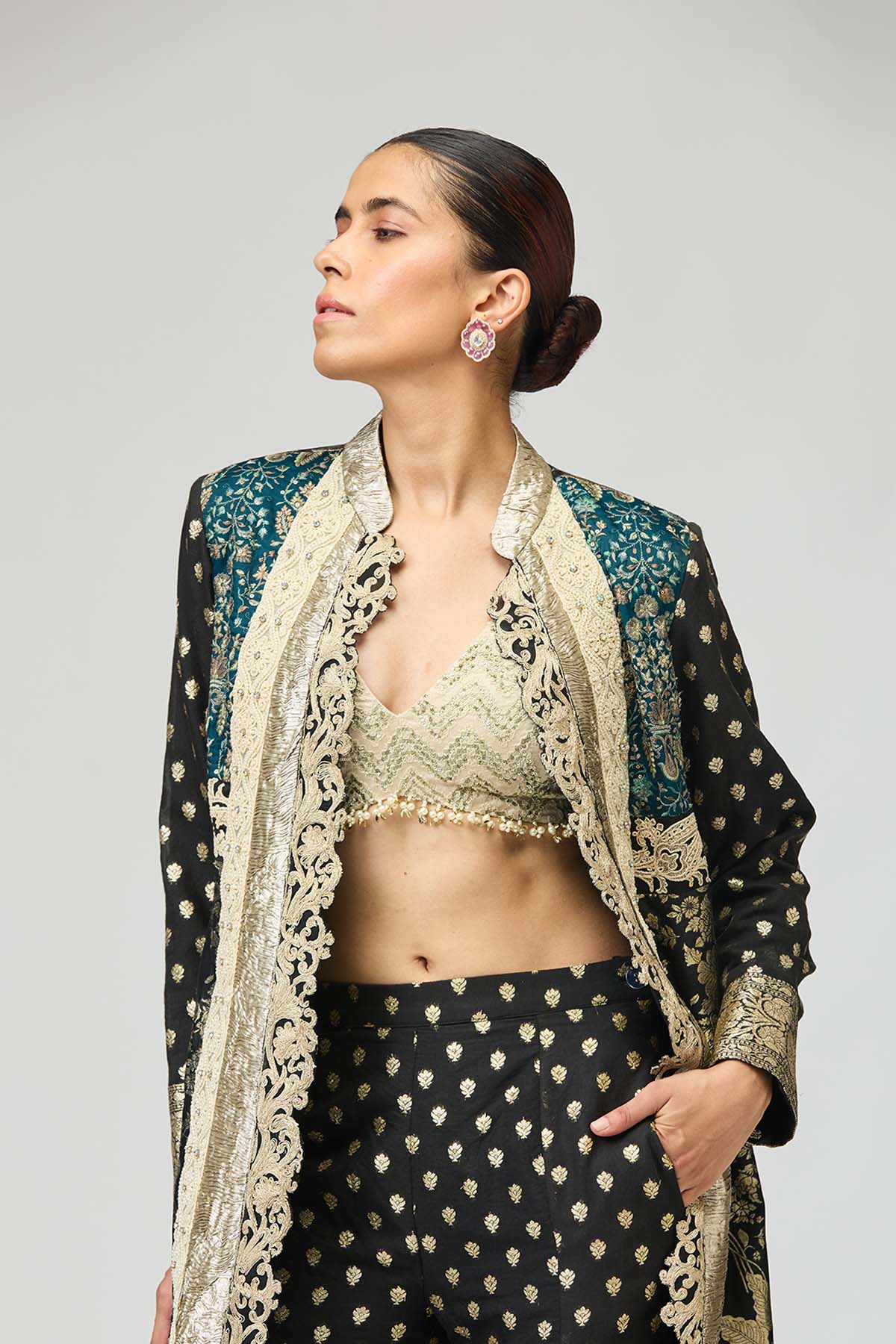 Royal Brocade Jacket Set