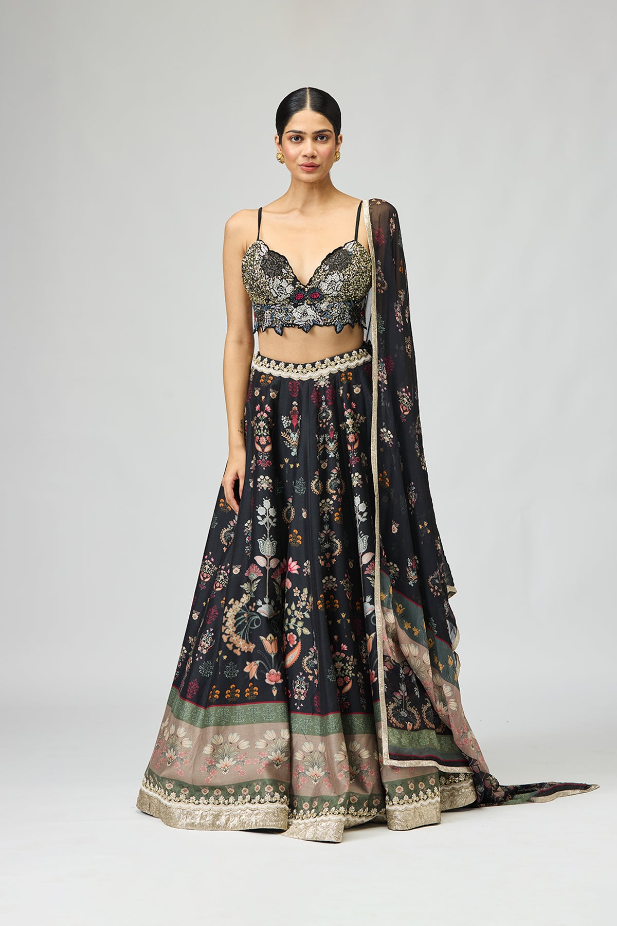 Midnight Bloom Lehenga Set