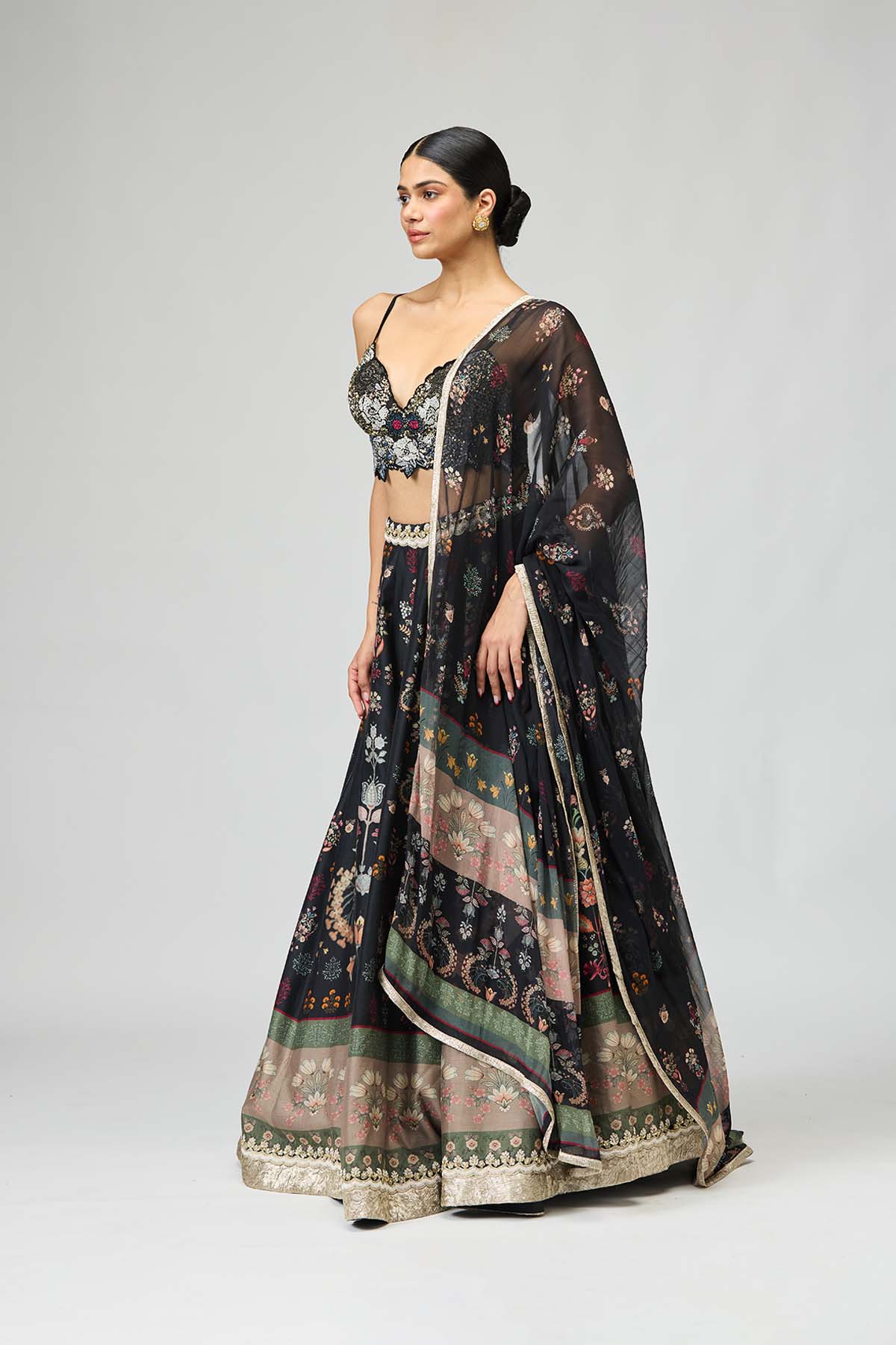 Midnight Bloom Lehenga Set