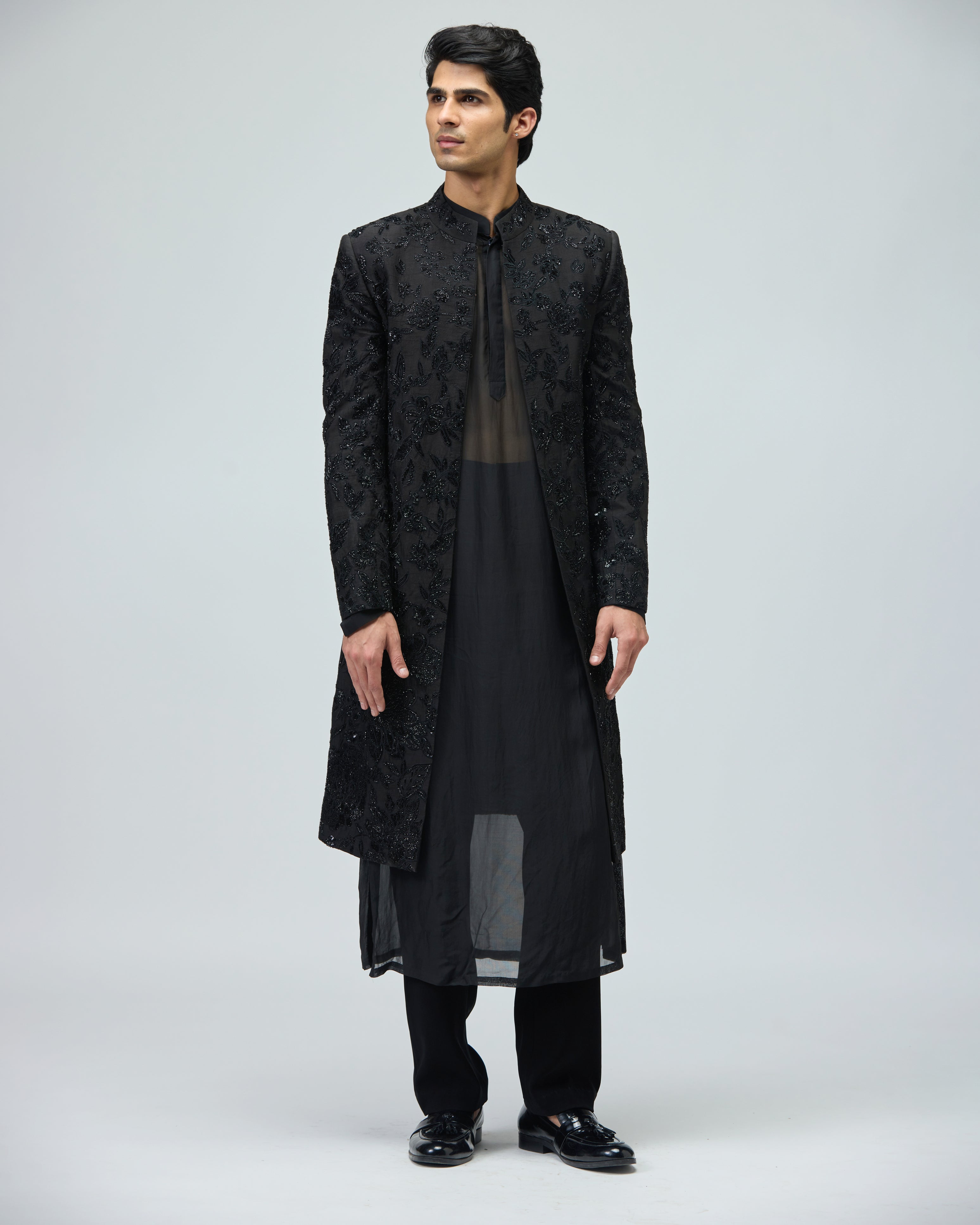 BLACK SHERWANI