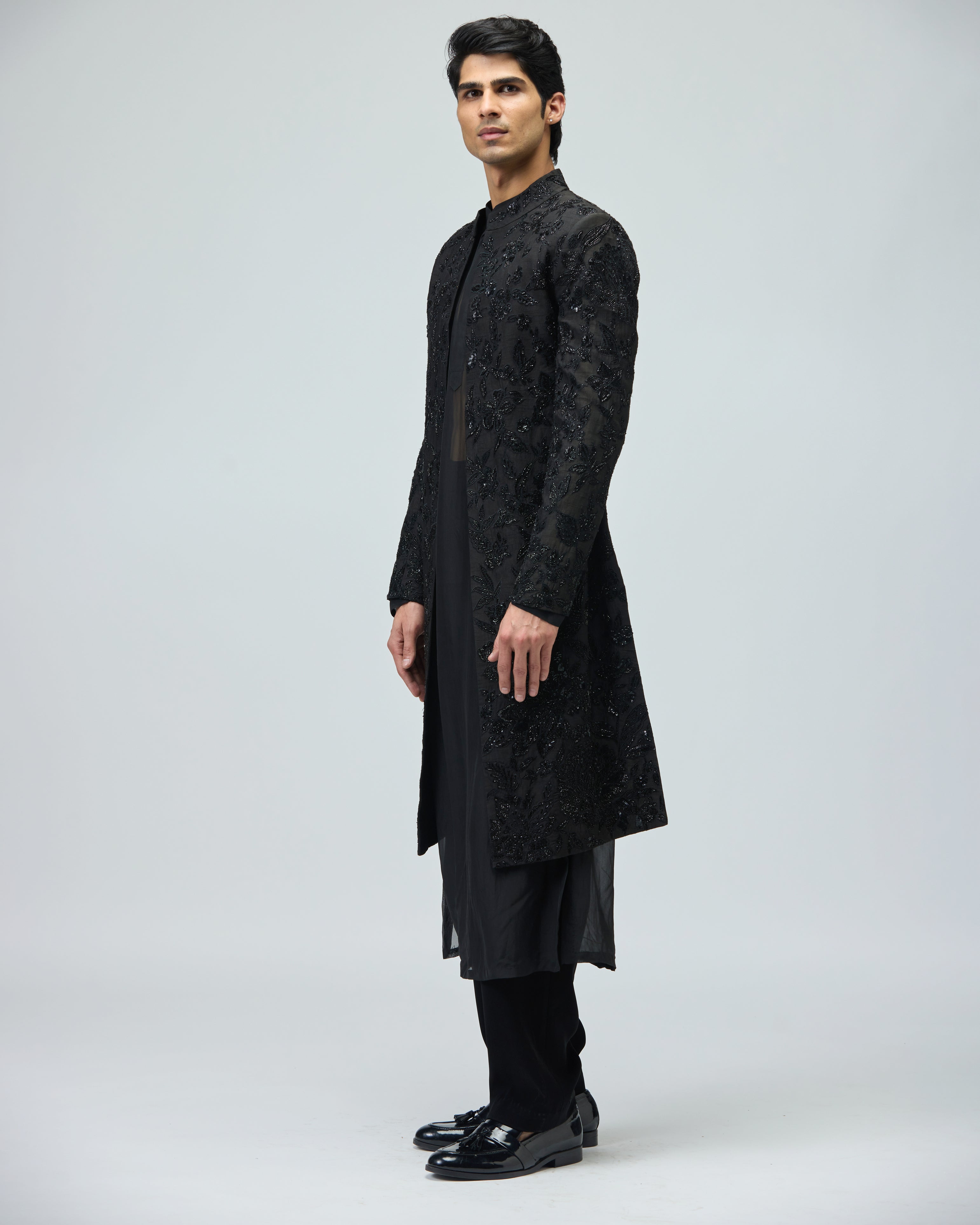 BLACK SHERWANI