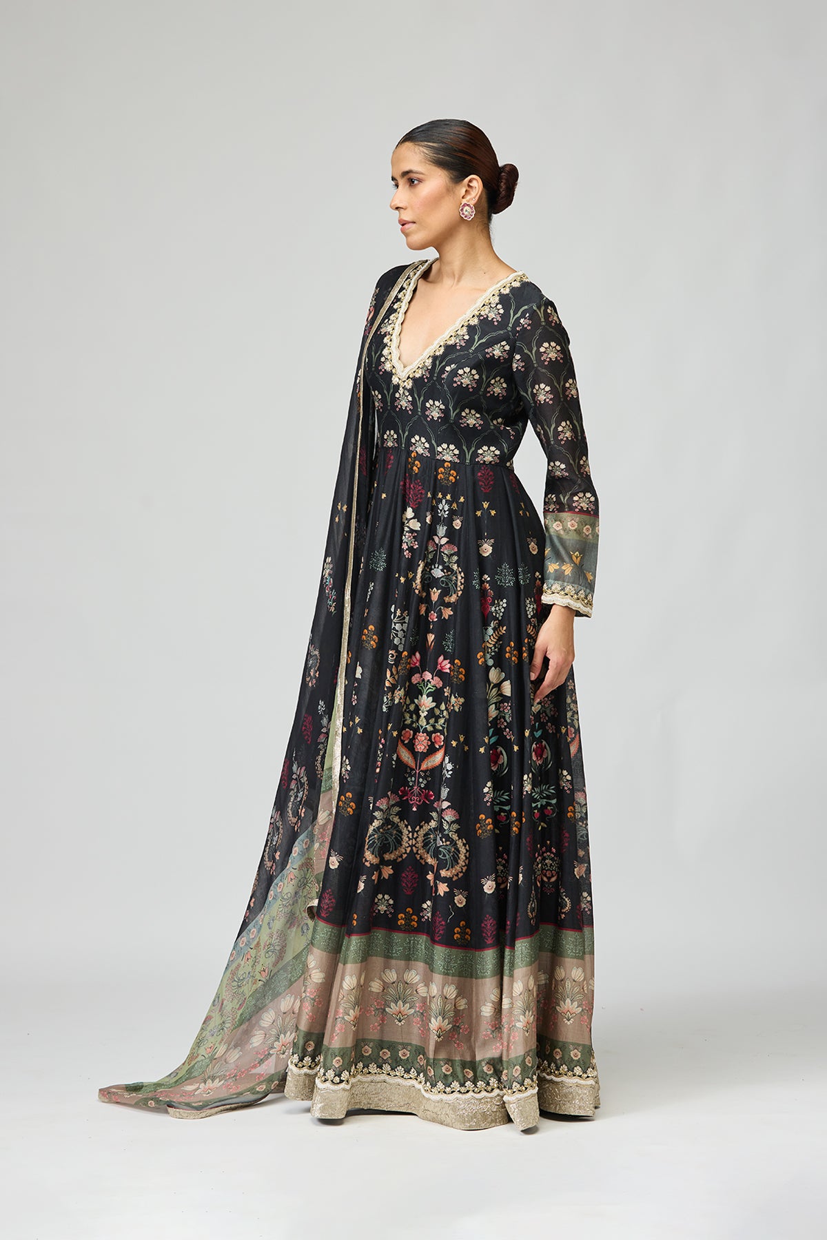 Midnight Garden Anarkali Set