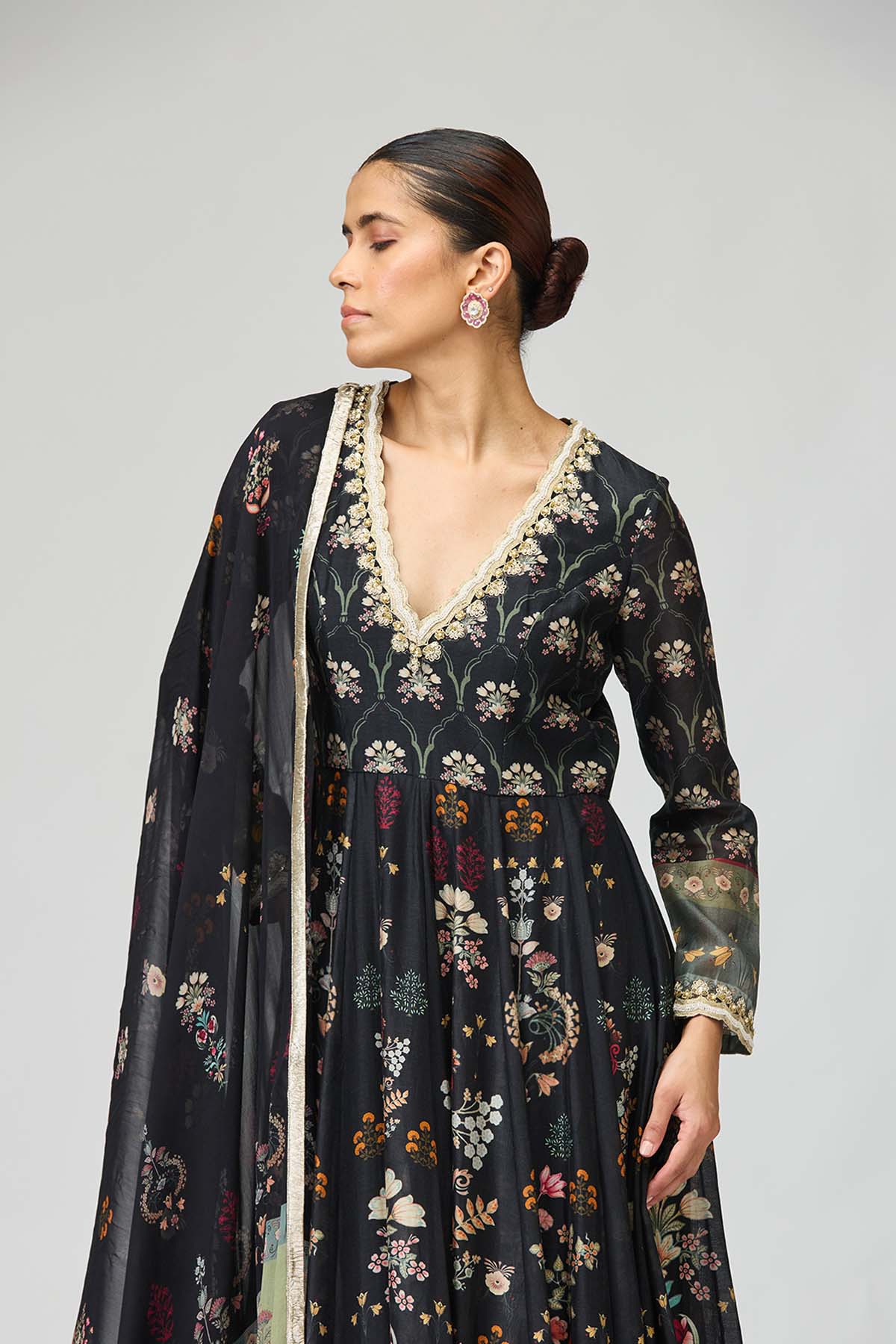 Midnight Garden Anarkali Set