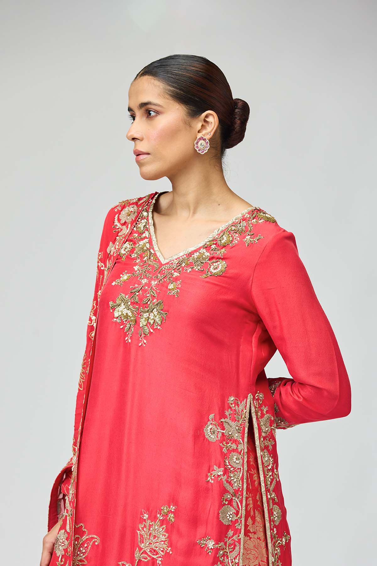 Coral Bloom Kurta Set