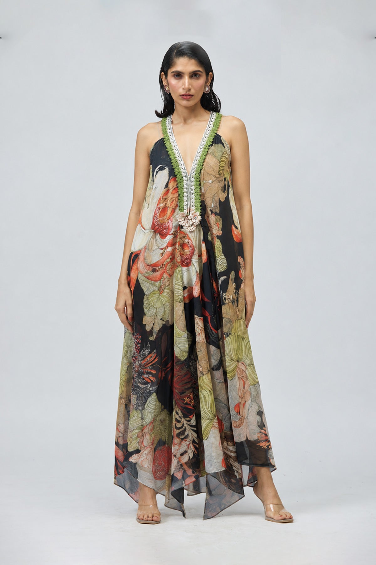 Tropical Printed Long Dress