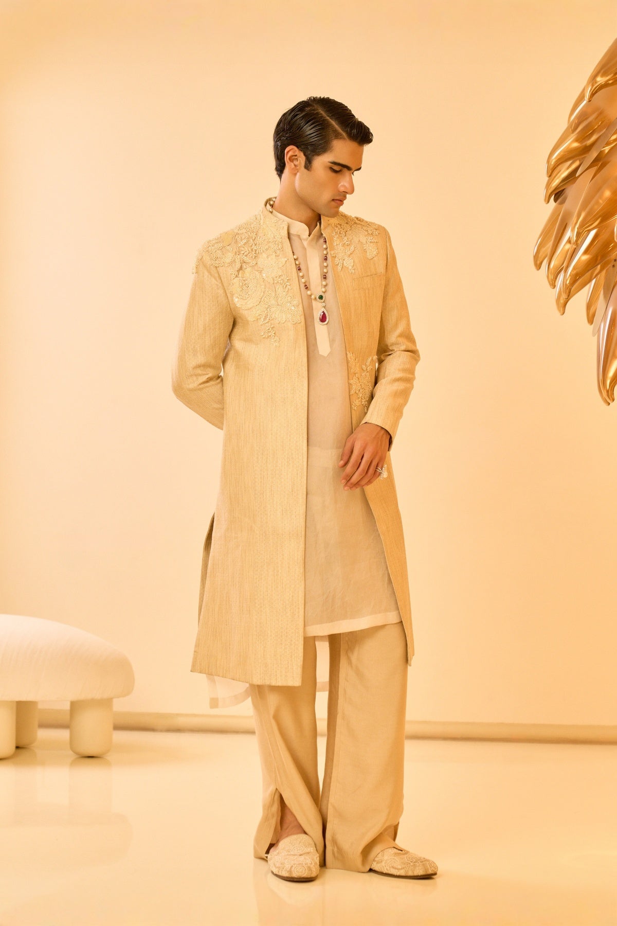 Ivory Opus Open Sherwani SET