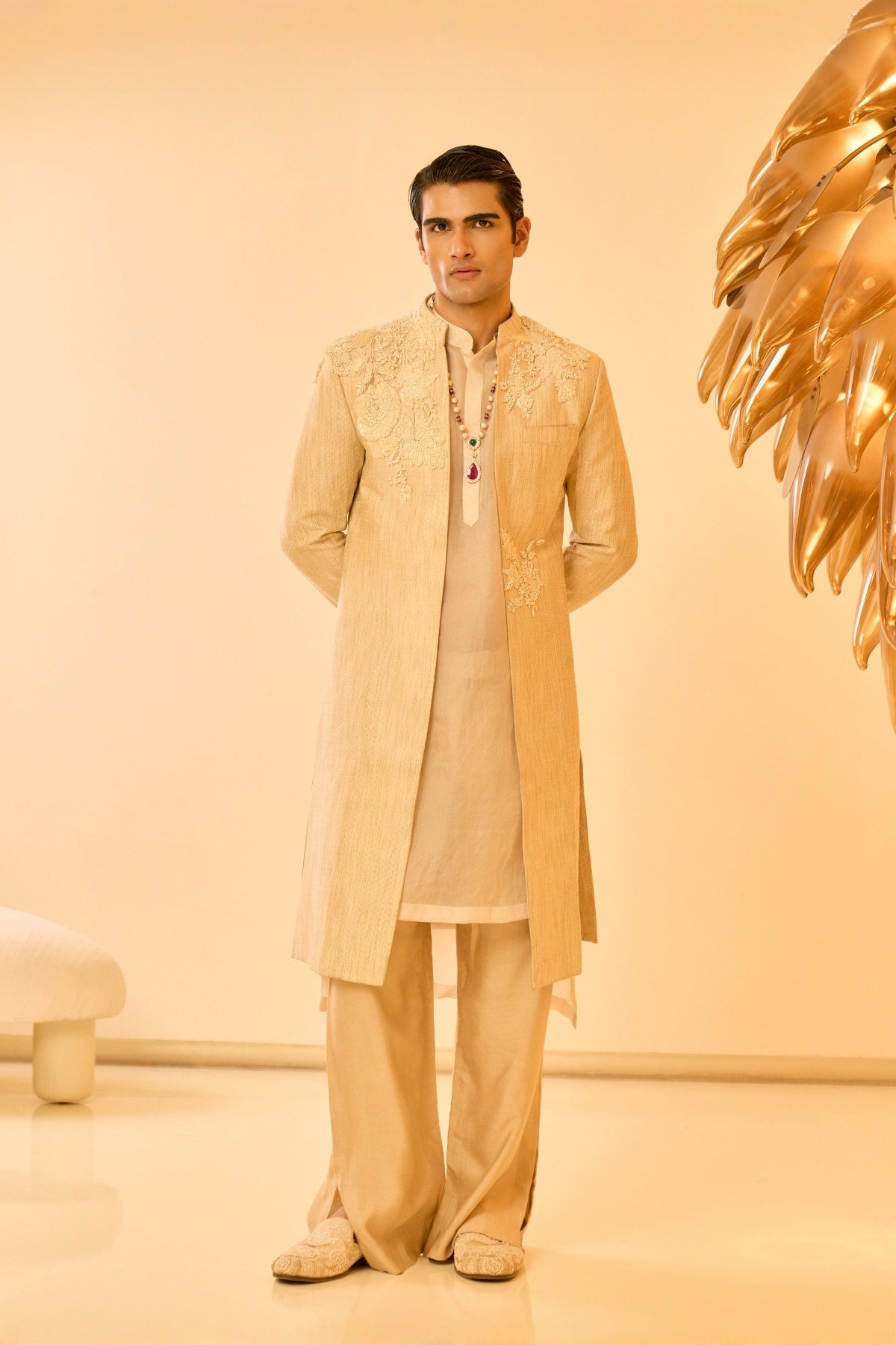 Ivory Opus Open Sherwani SET