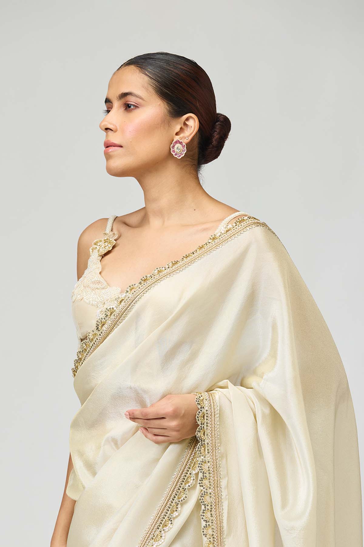 Ivory Elegance Saree Set