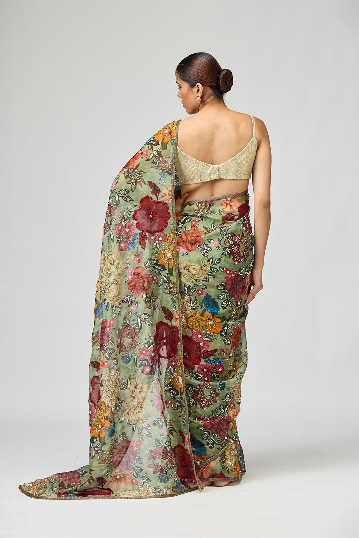 Botanical Bloom Saree Set