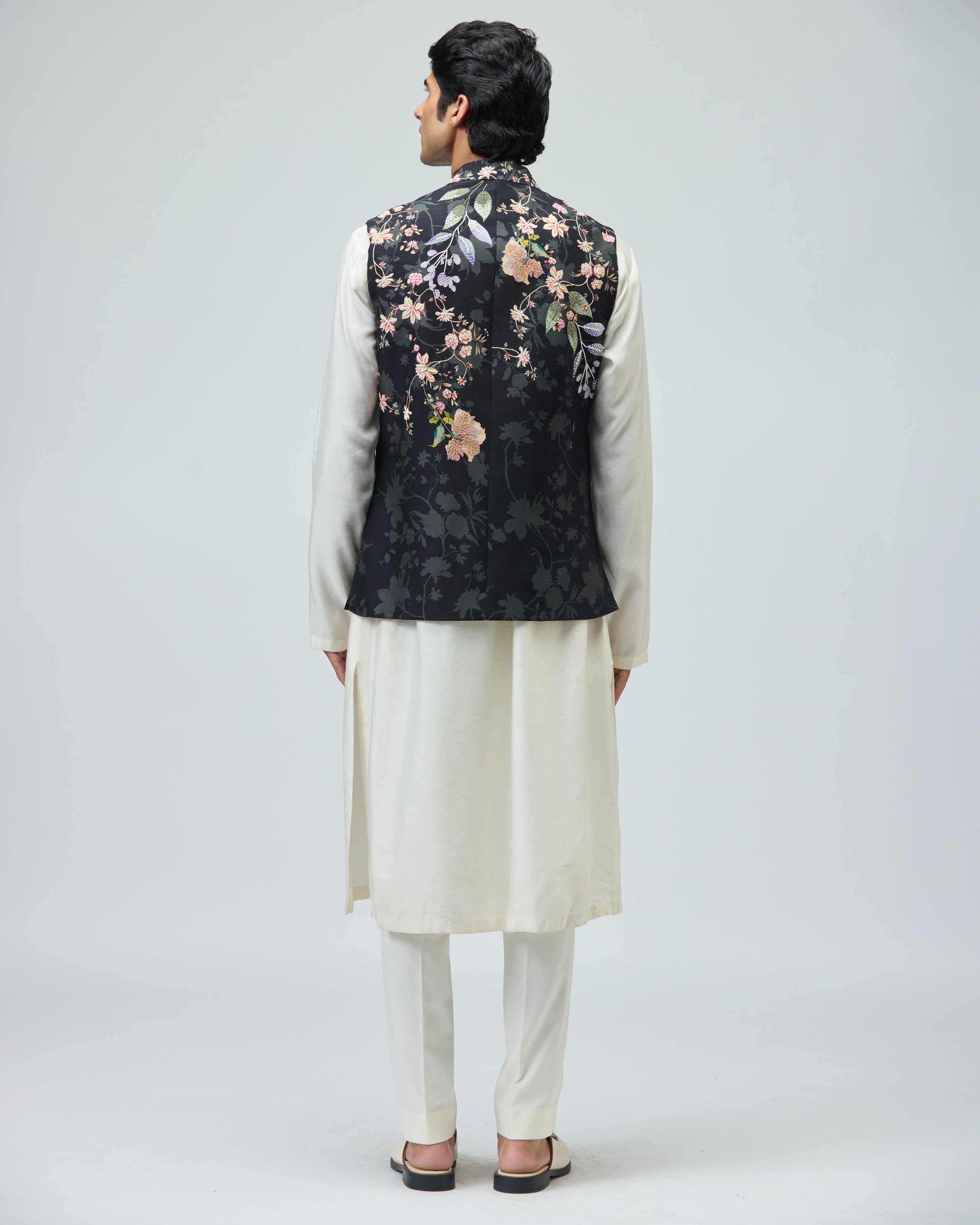 BLACK CHANDERI SILK BUNDI