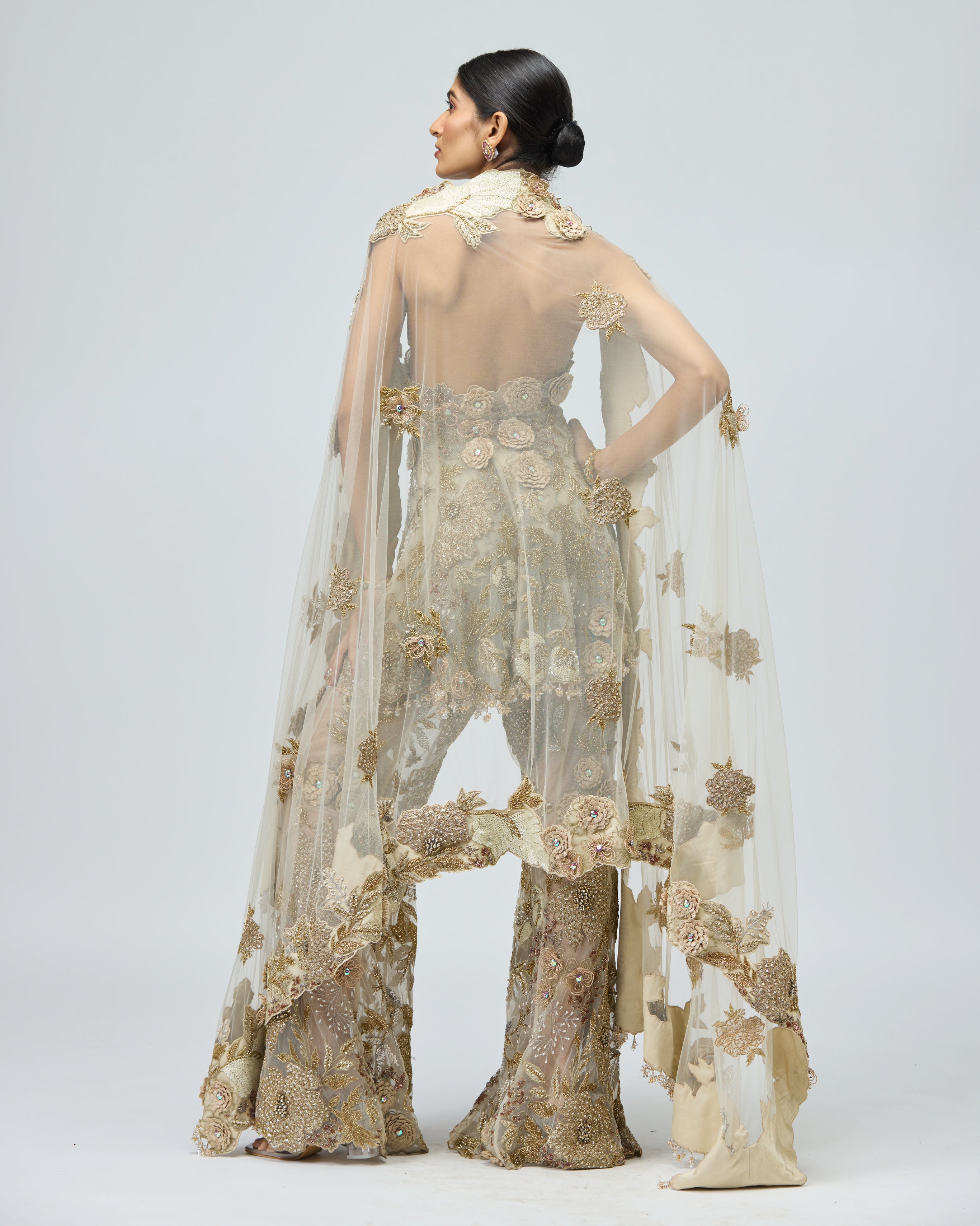 GOLD PATCHWORK SHARARA SET