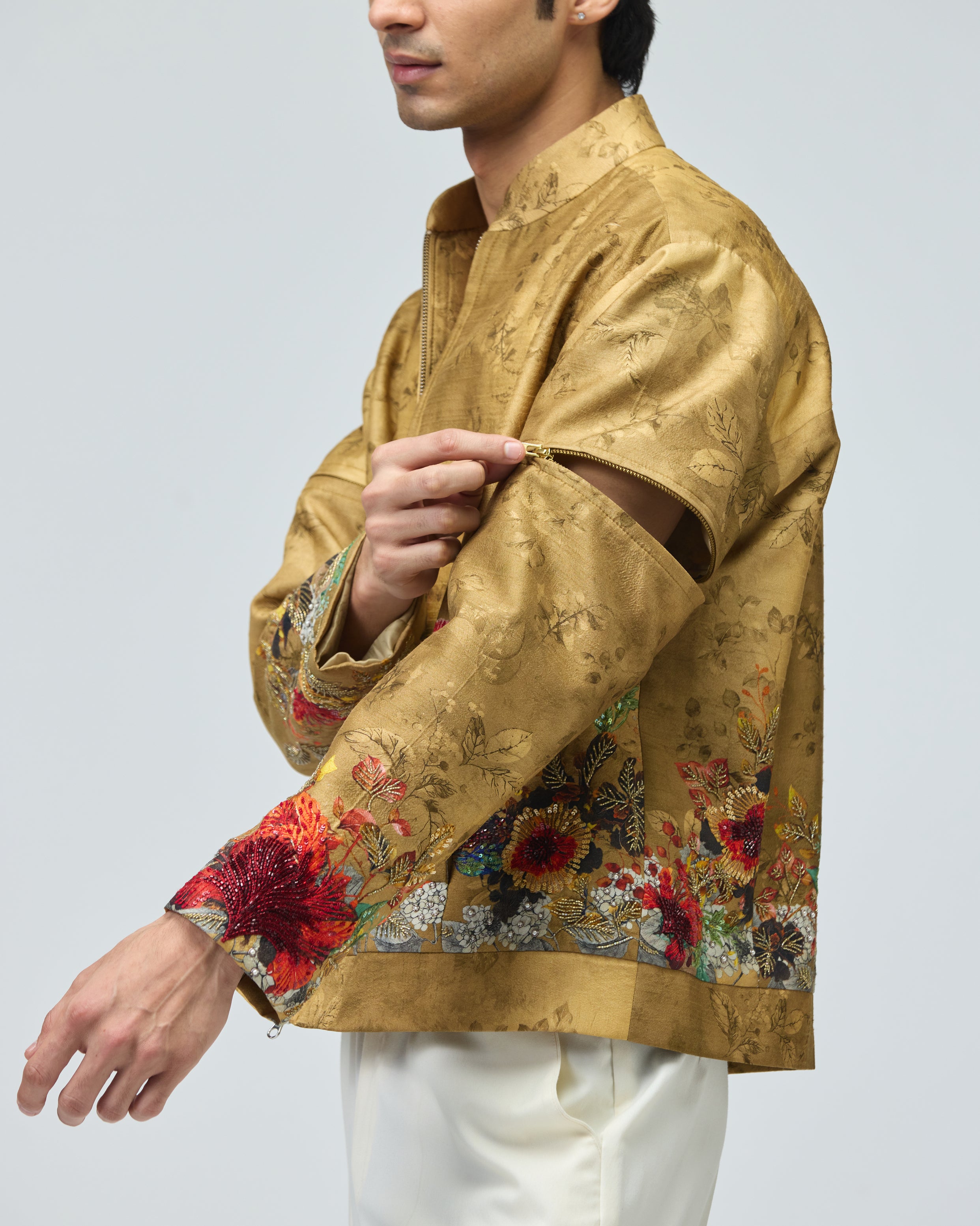 BEIGE BOMBER JACKET SET