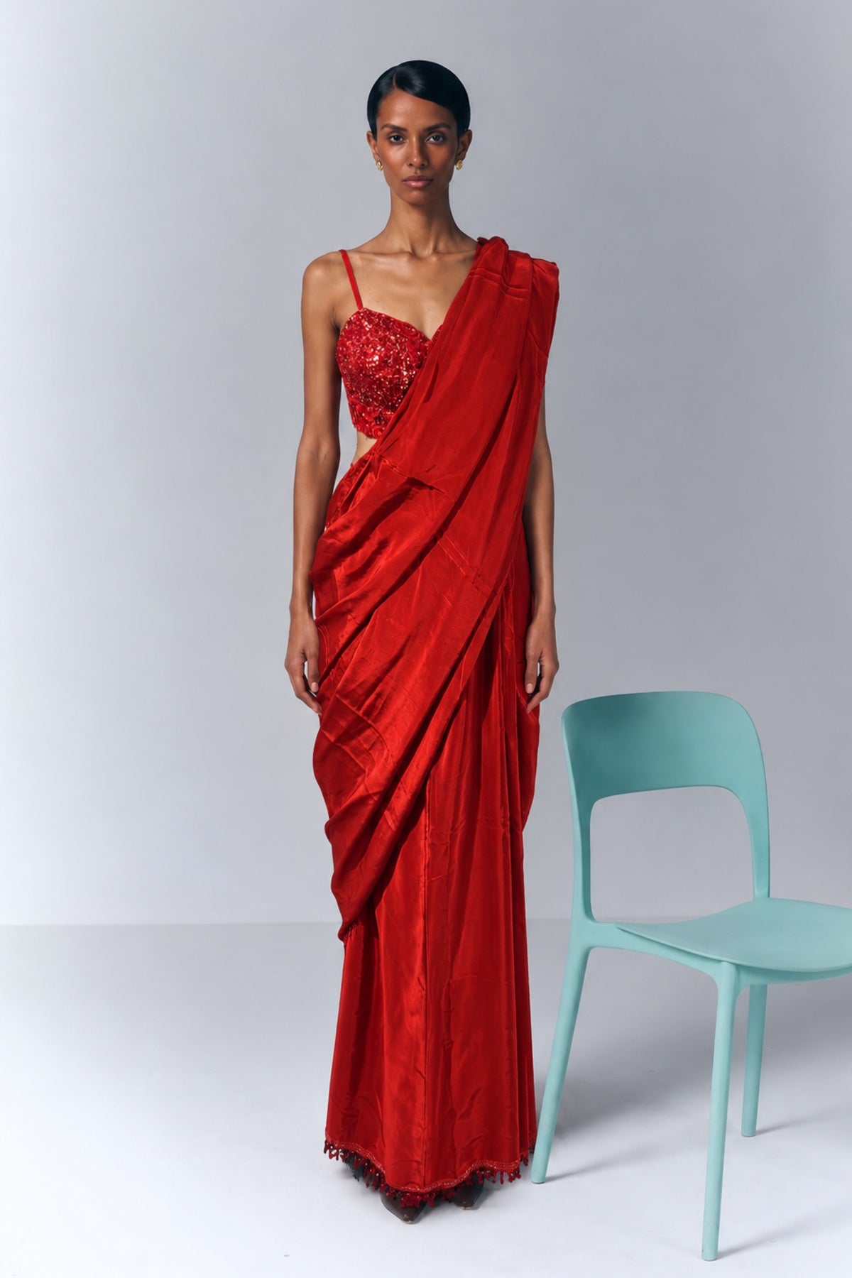 Red Saree Set
