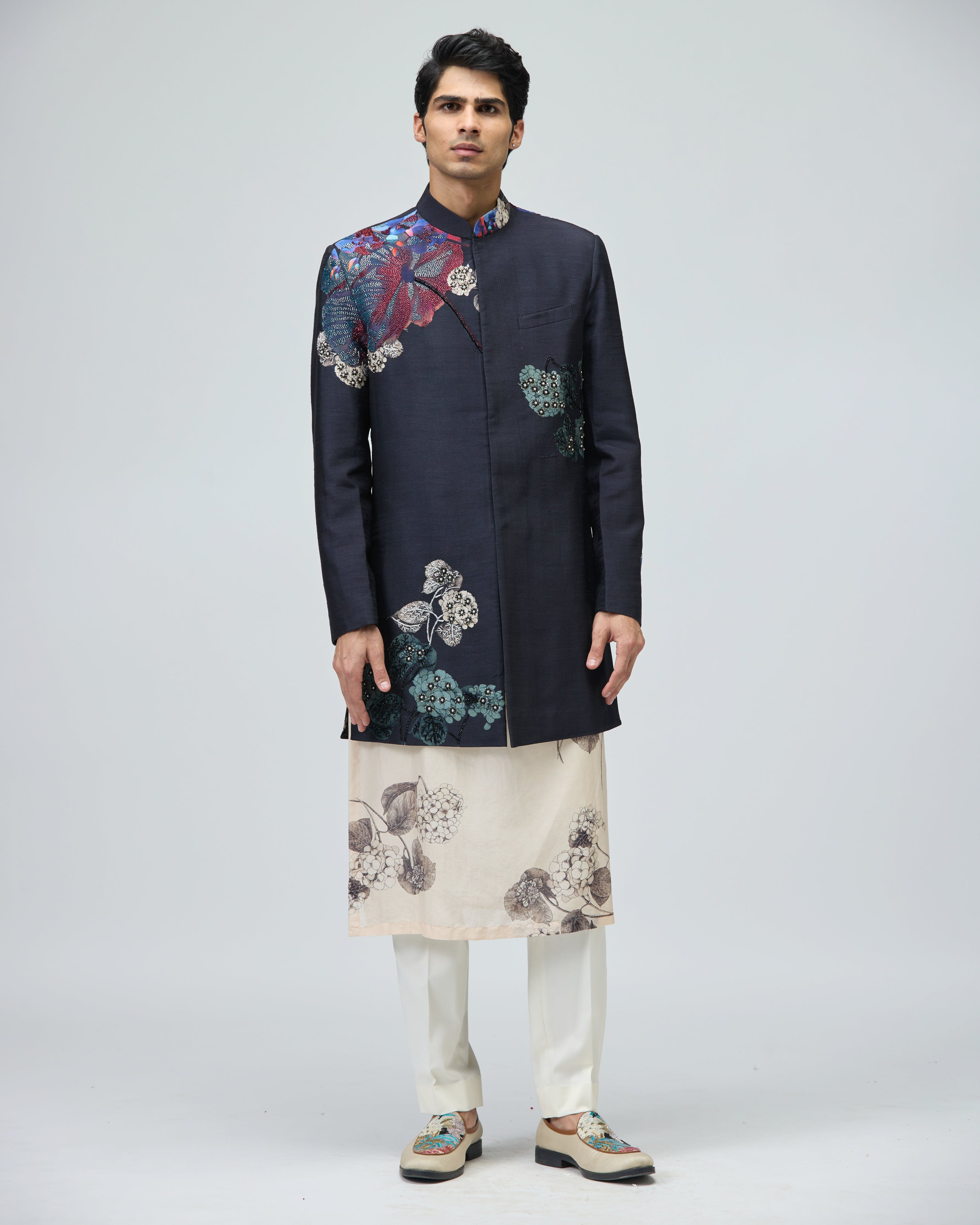 NAVY BLUE SHERWANI