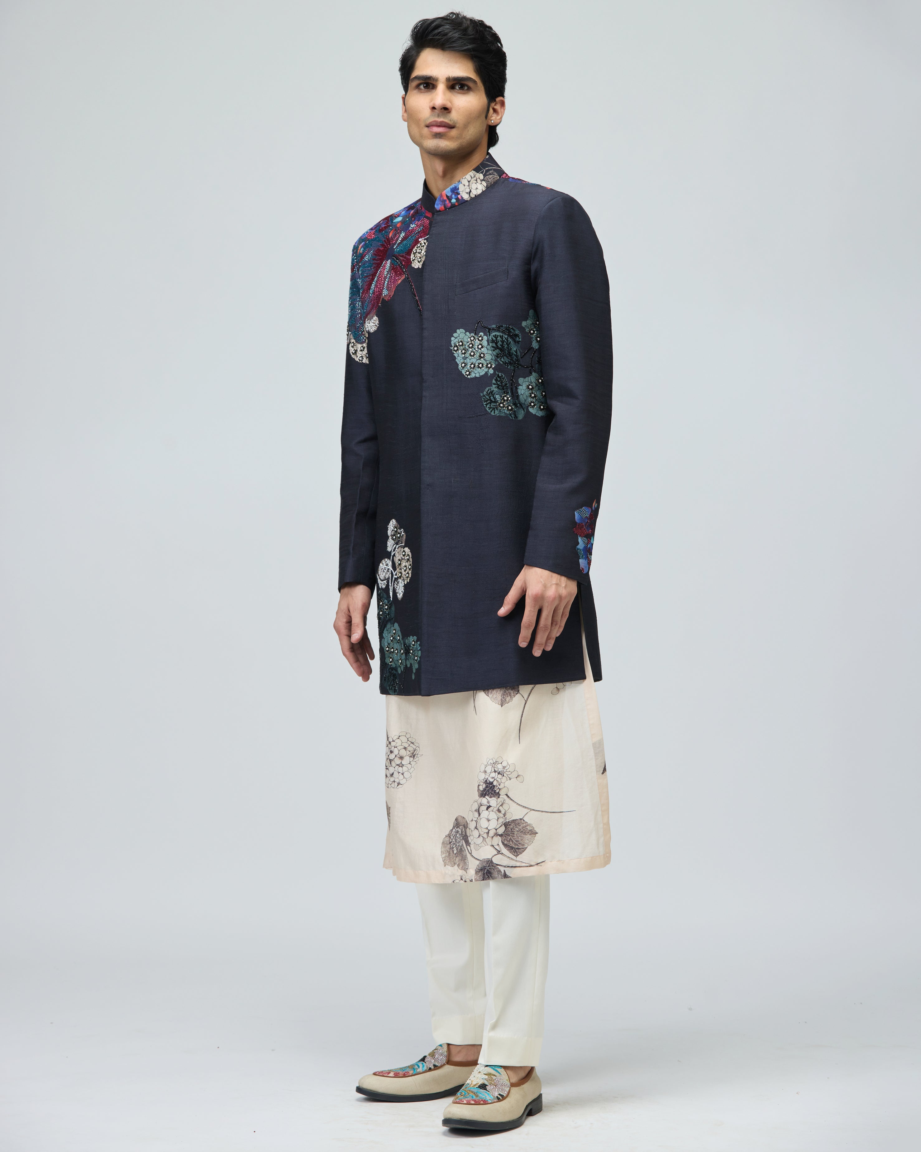 NAVY BLUE SHERWANI
