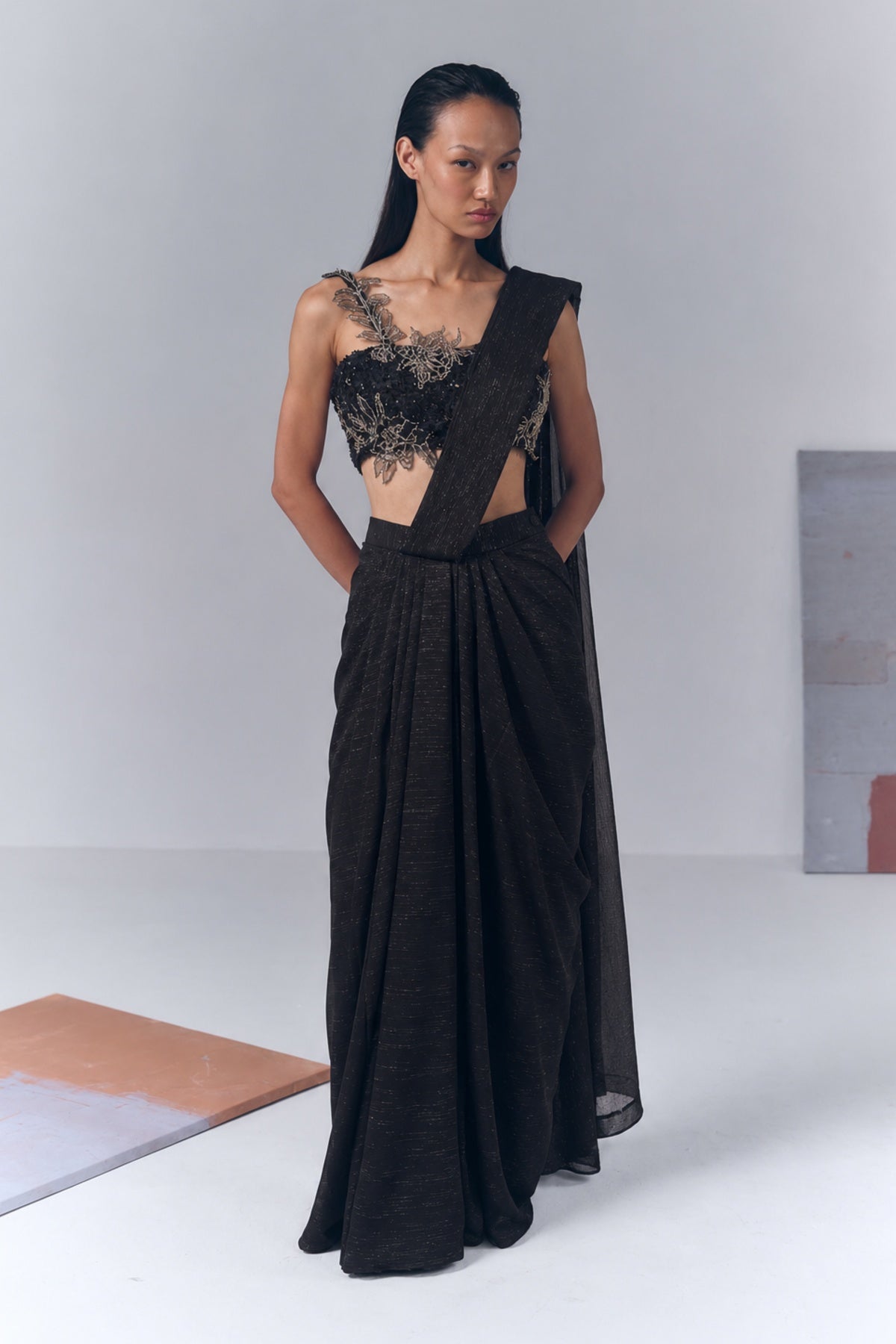Noir Saree Set