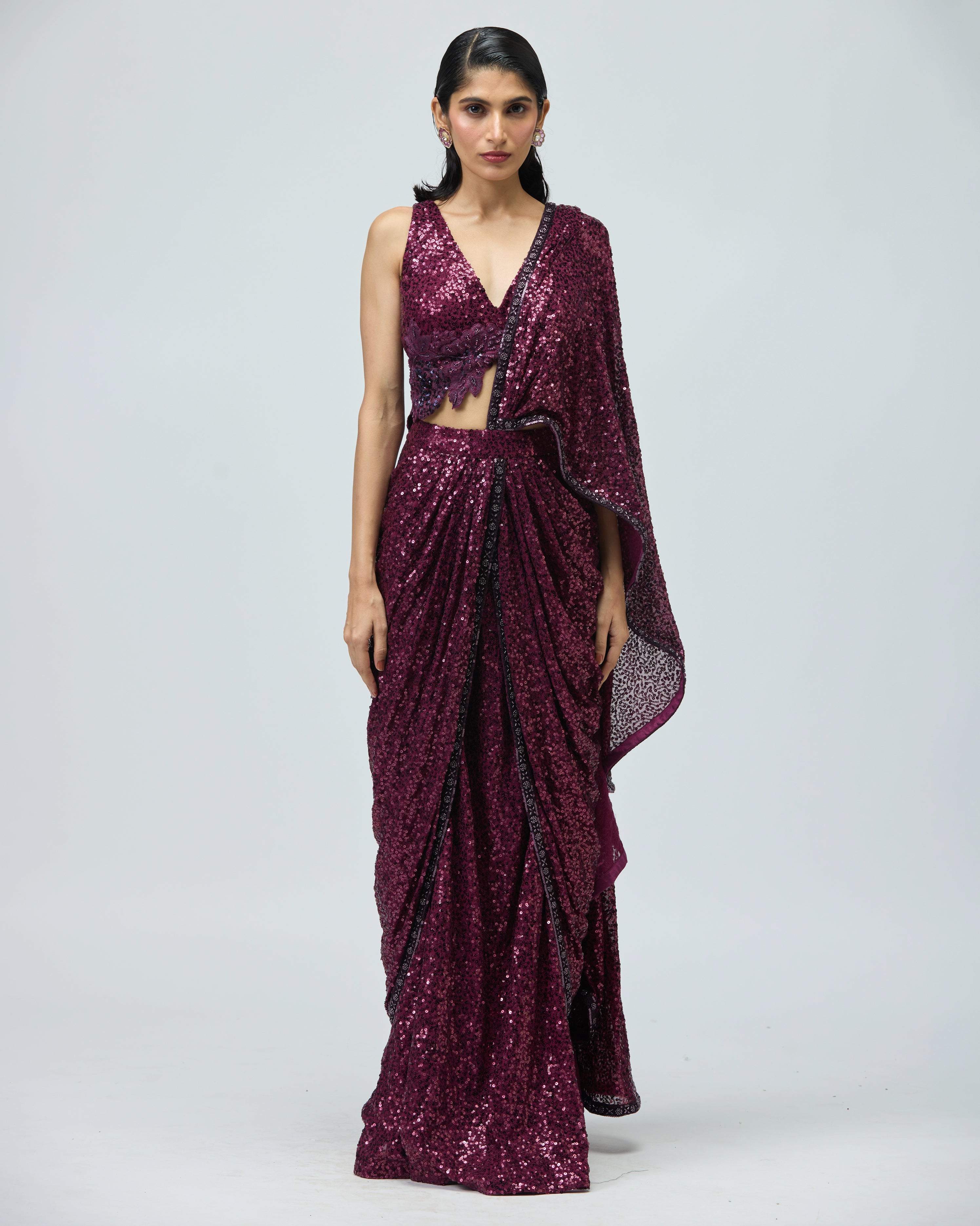 SEQUIN DRAPE SAREE
