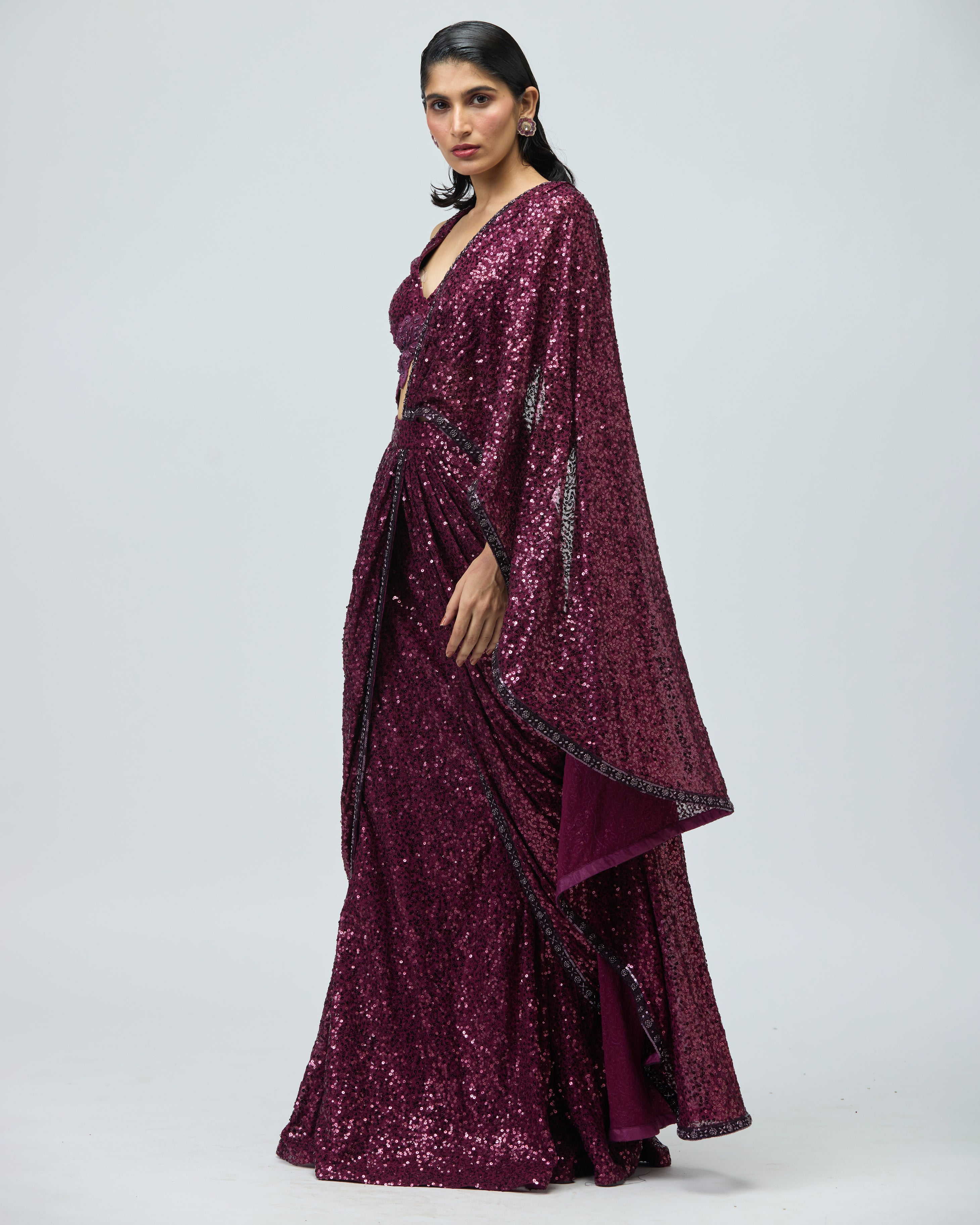 SEQUIN DRAPE SAREE