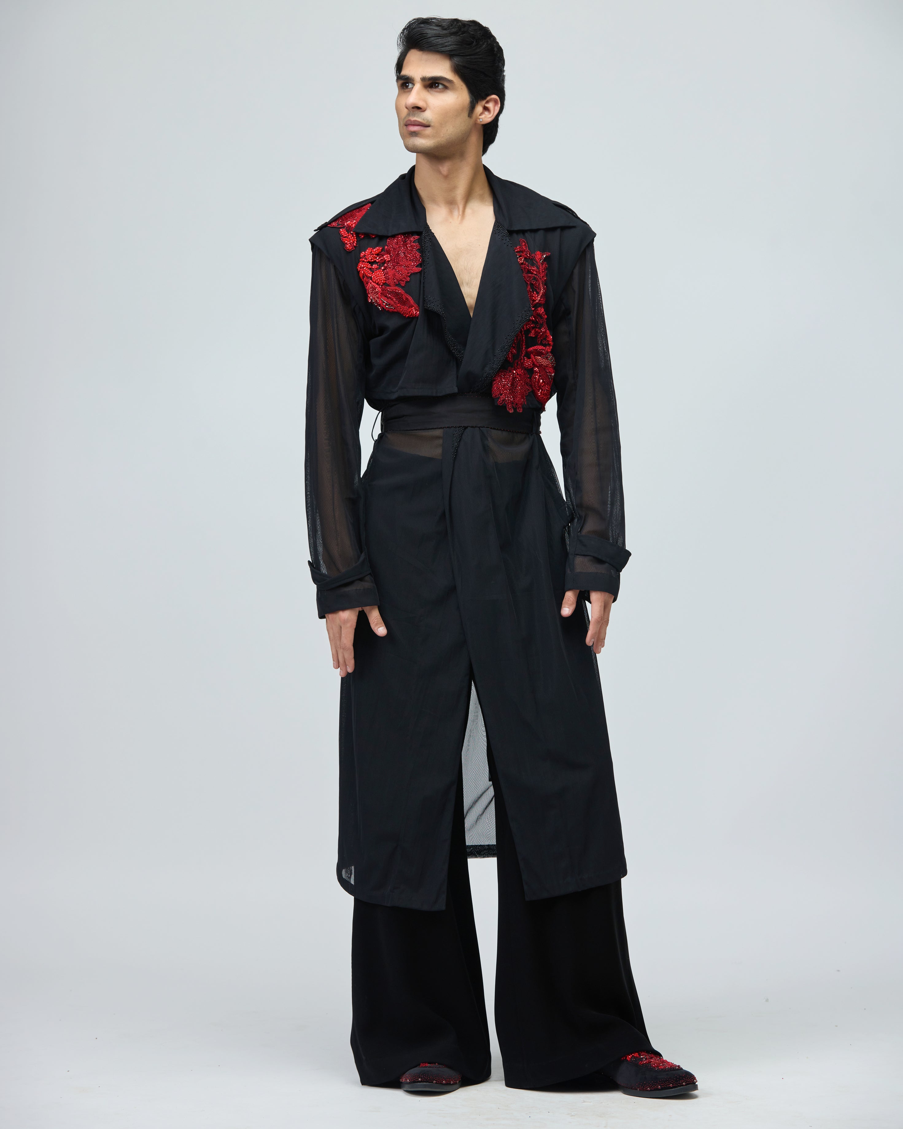 BLACK MICRO SUITING TUXEDO