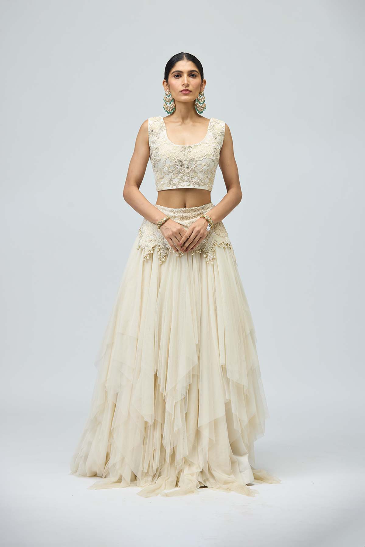 Net ruffled skirt Set