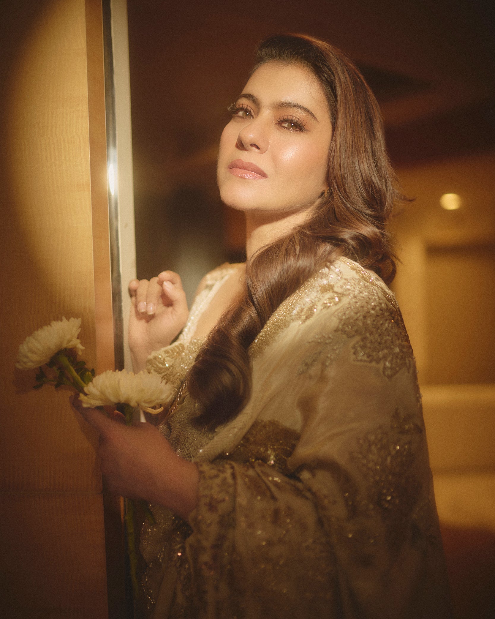 KAJOL - IMPERIAL IVORY SAREE SET