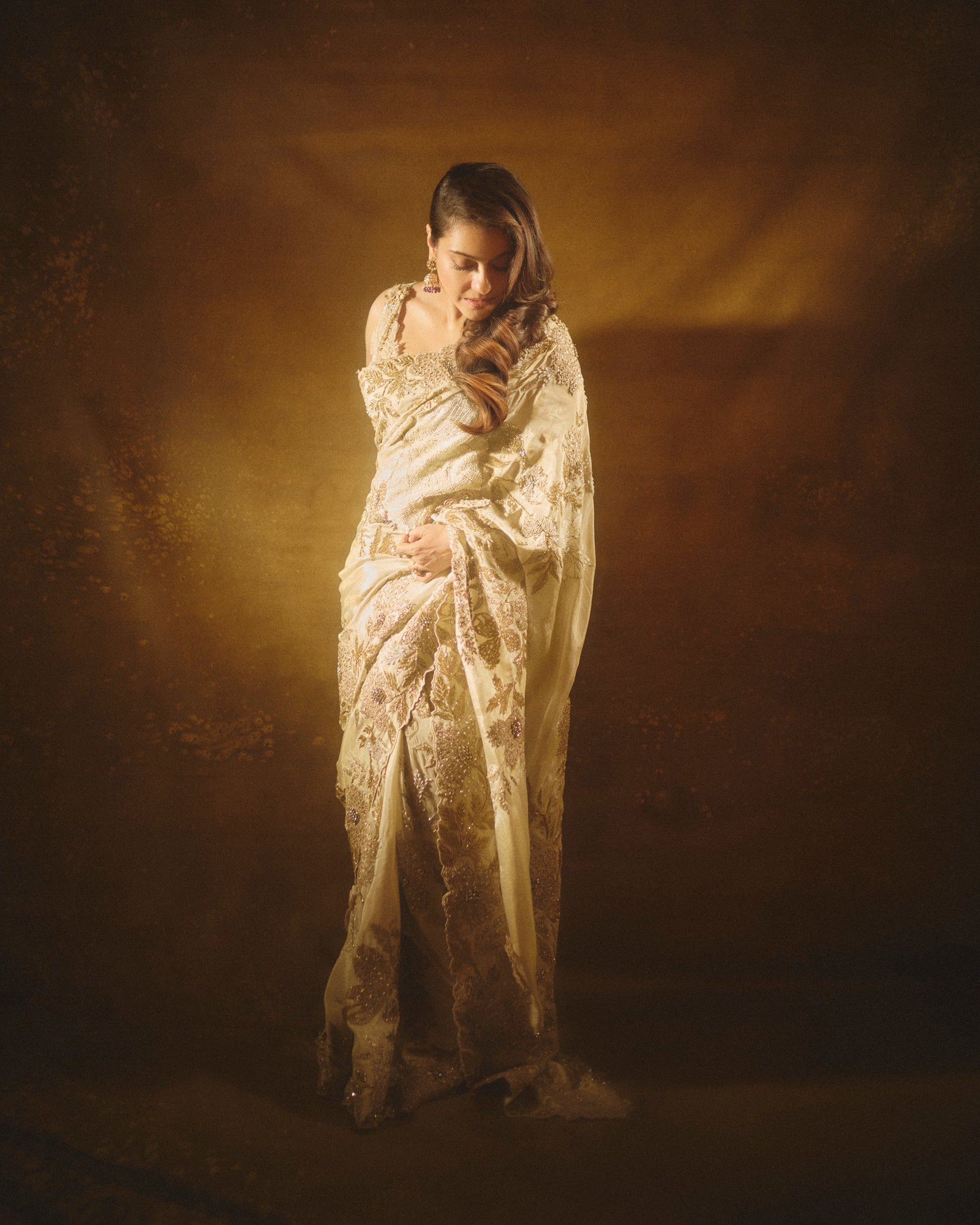 KAJOL - IMPERIAL IVORY SAREE SET