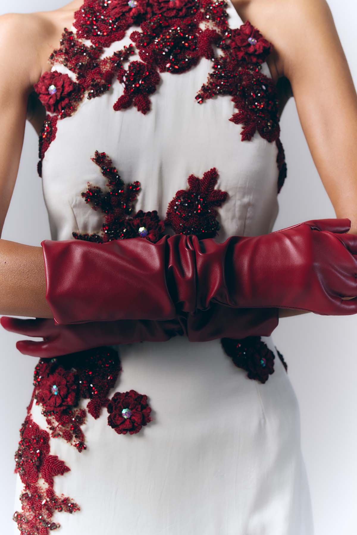 Crimson Bloom Mini Dress