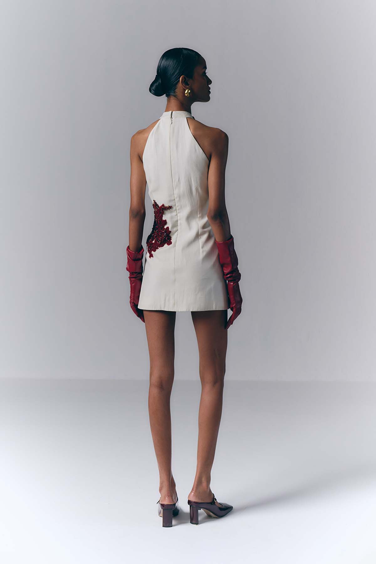 Crimson Bloom Mini Dress