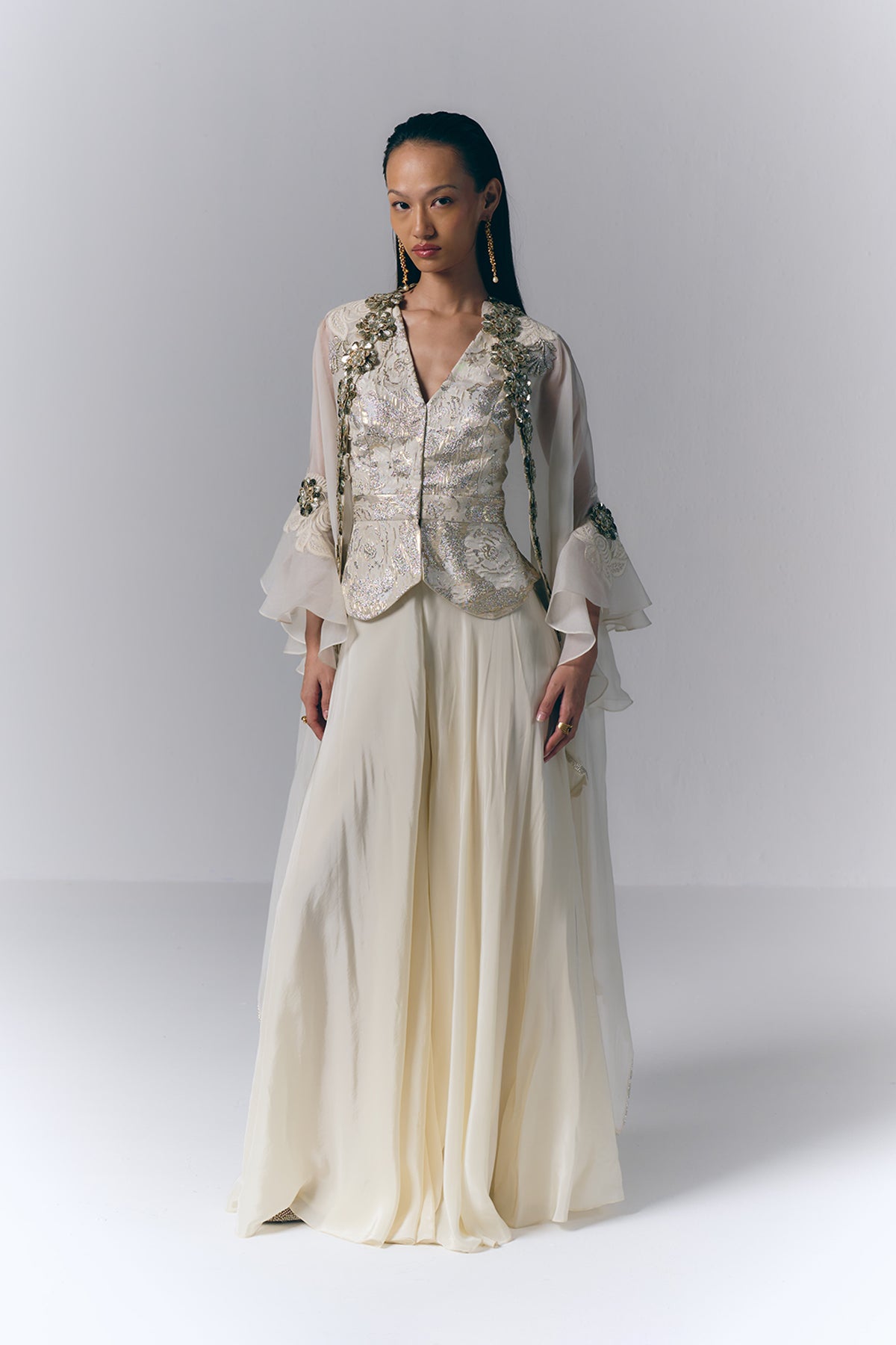 Ivory Bloom Cape Set
