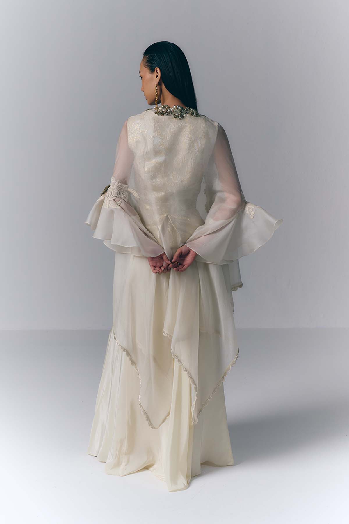 Ivory Bloom Cape Set