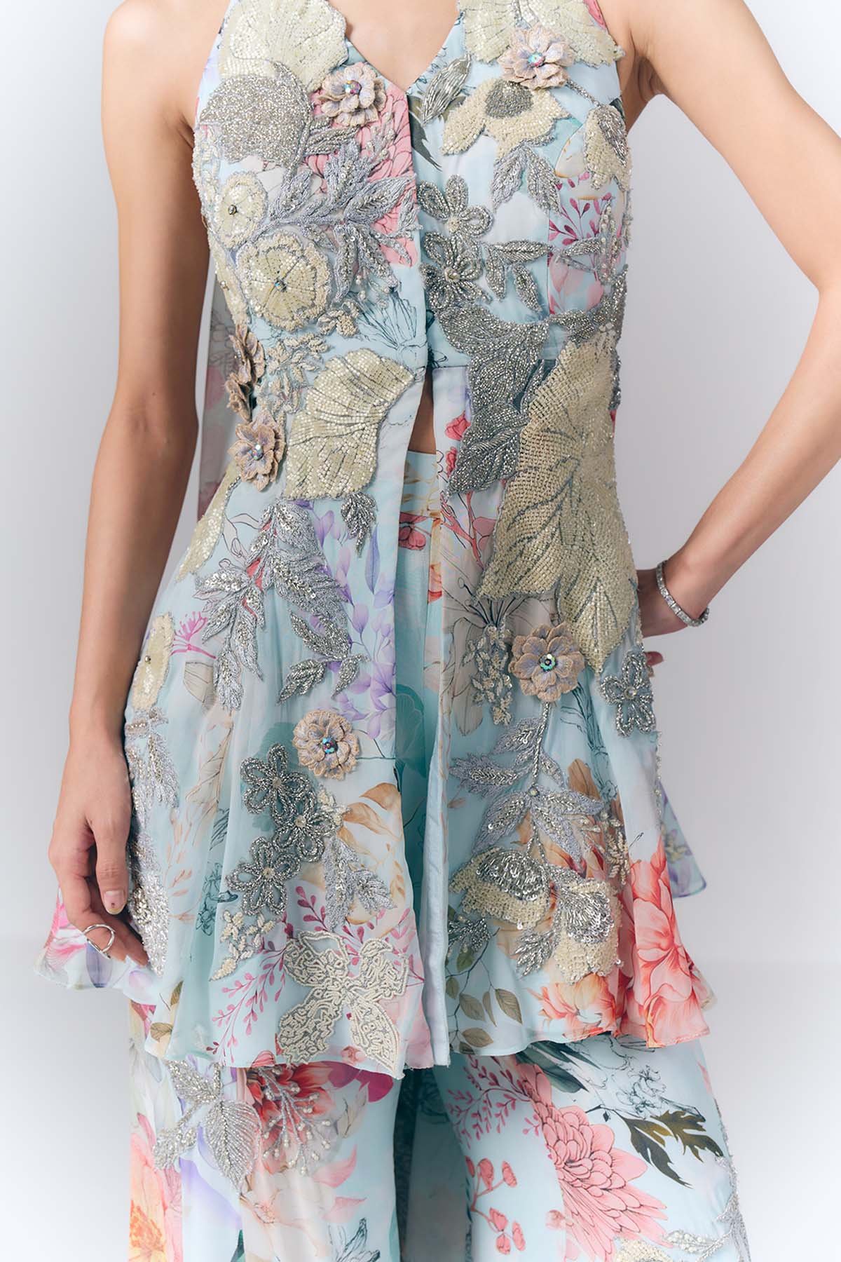 Aqua Mist peplum Set