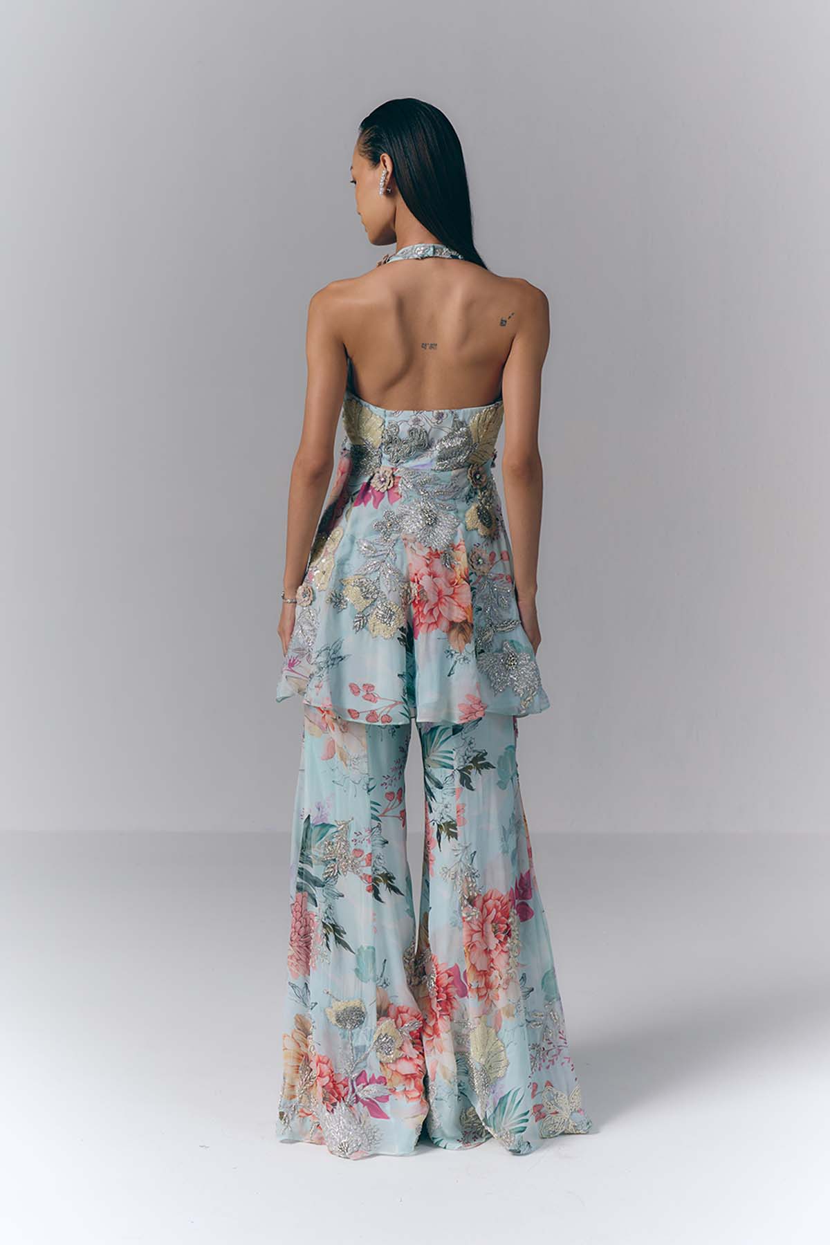 Aqua Mist peplum Set