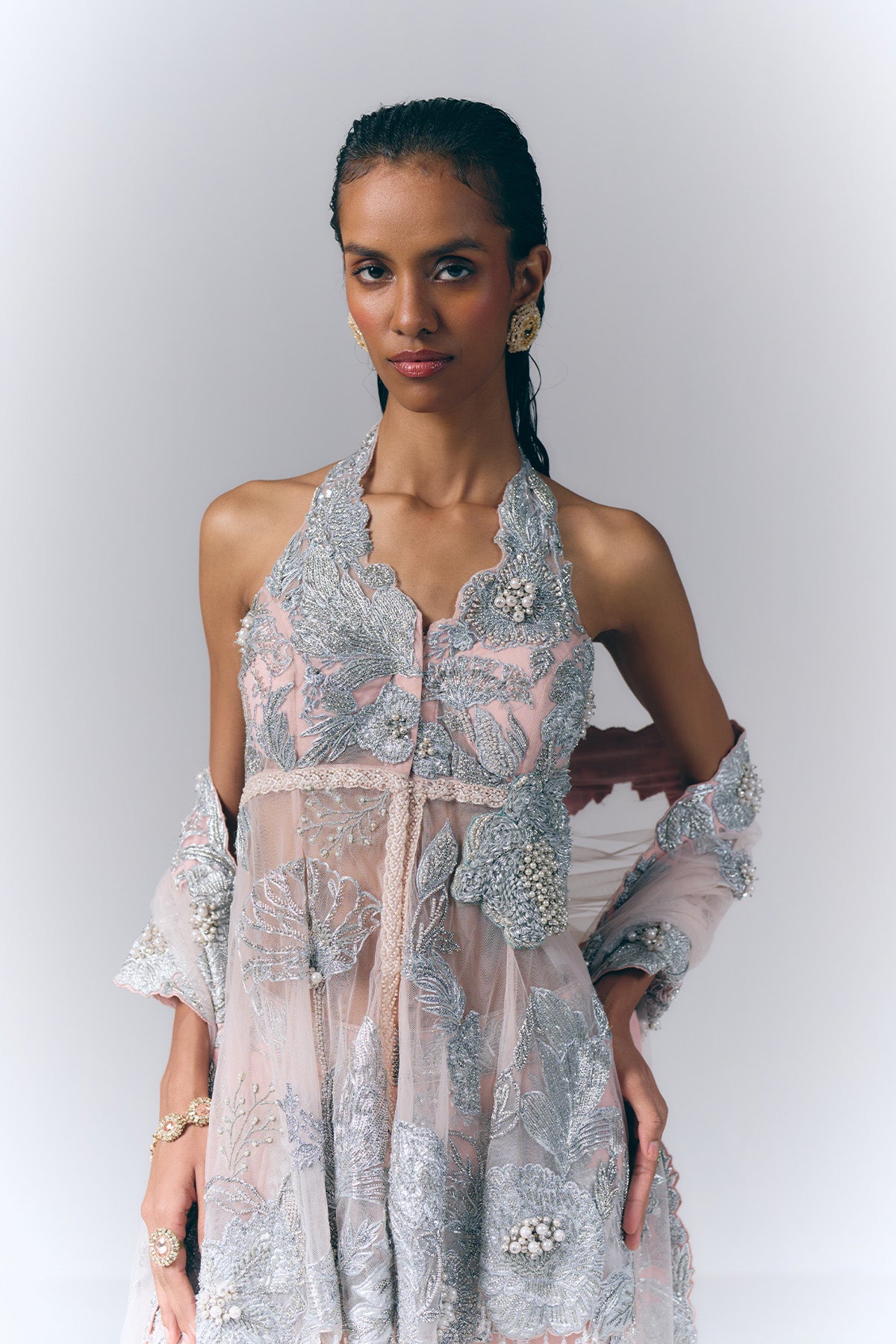 Aurora Blush Peplum set