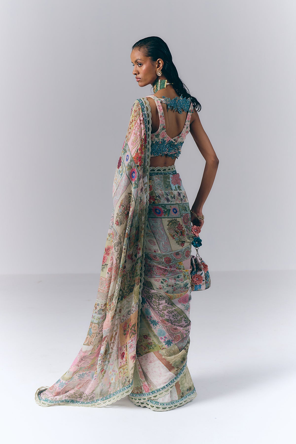 Botanical Mosaic Saree