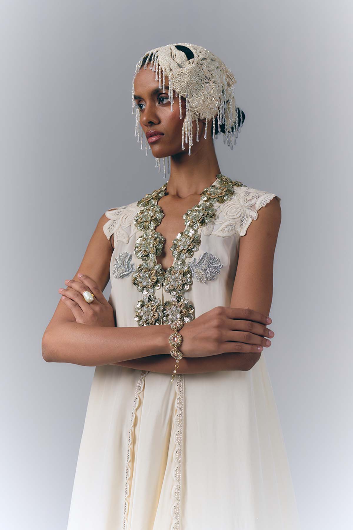 Ivory Cascade Dress