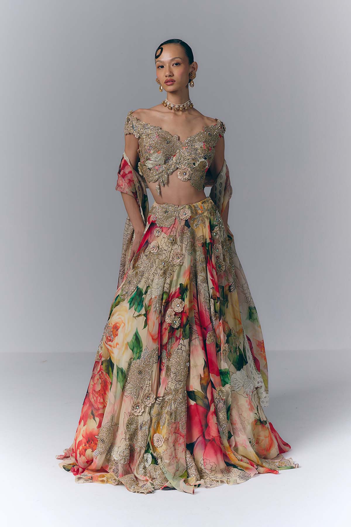 Multicolored Lehenga Set