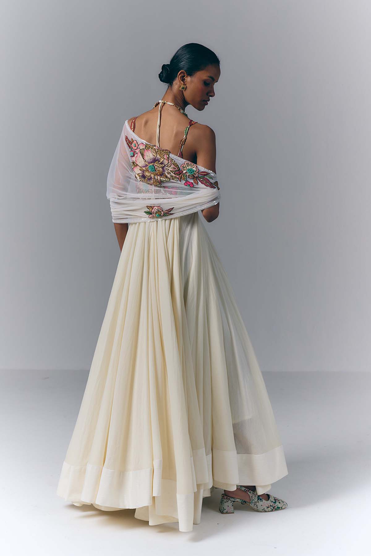 Flora Applique Skirt Set