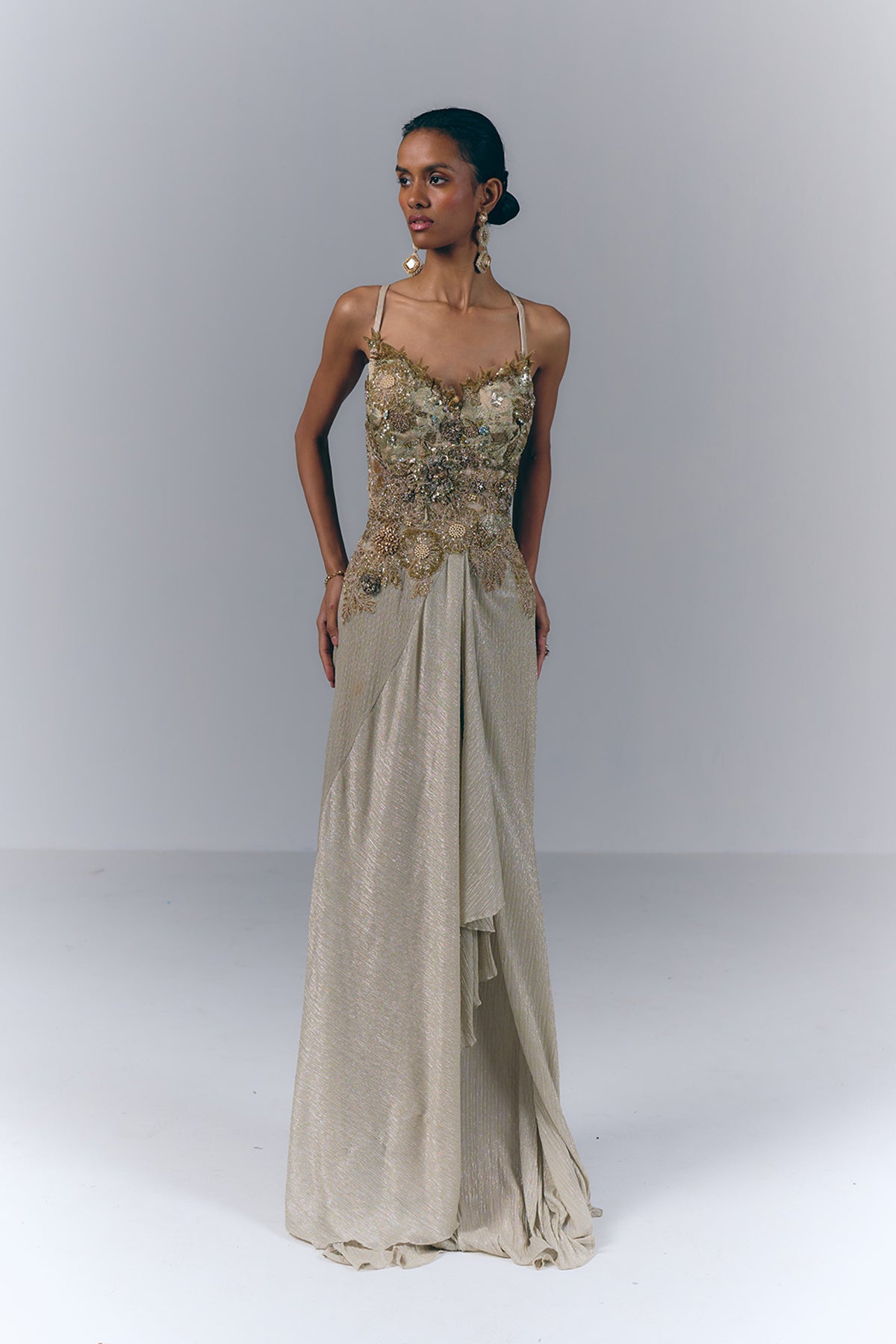 Champagne Drape Gown