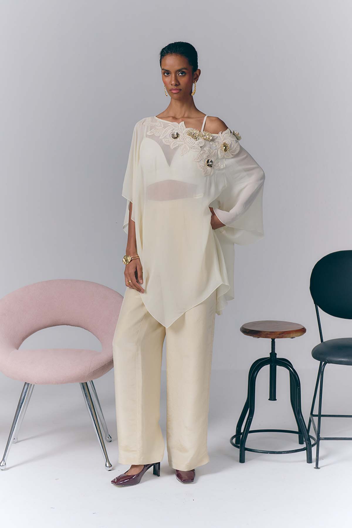 Ivory Embellished Co-ord Set