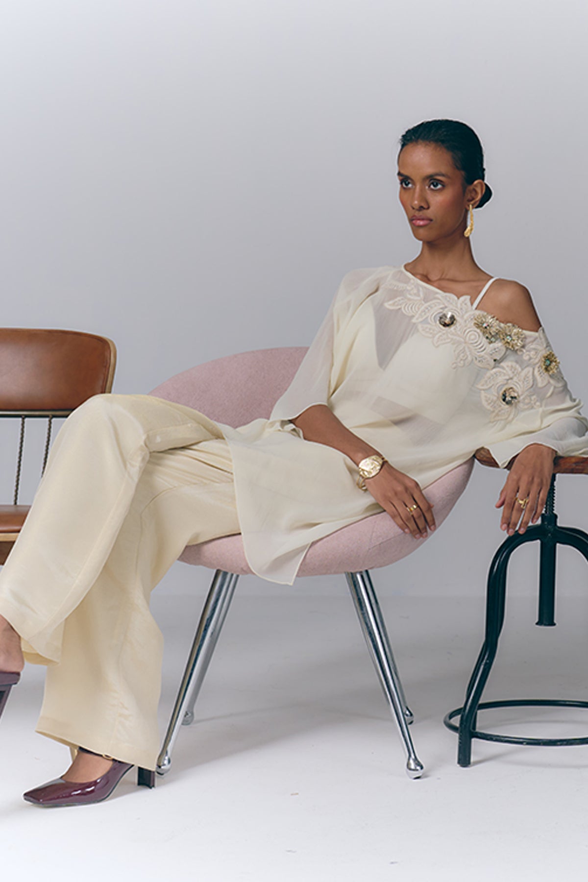 Ivory Embellished Co-ord Set