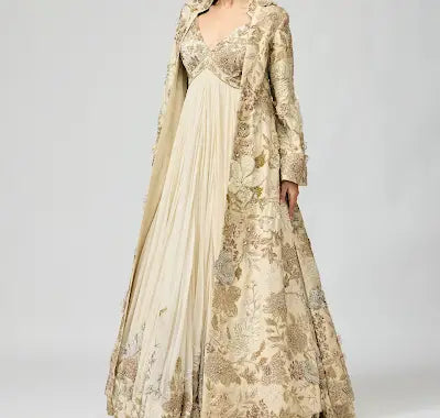 IVORY EMBELLISHED ANARKALI