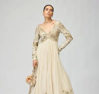 IVORY EMBELLISHED ANARKALI