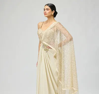 VISCOSE TISSUE SAREE SET