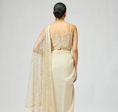 VISCOSE TISSUE SAREE SET