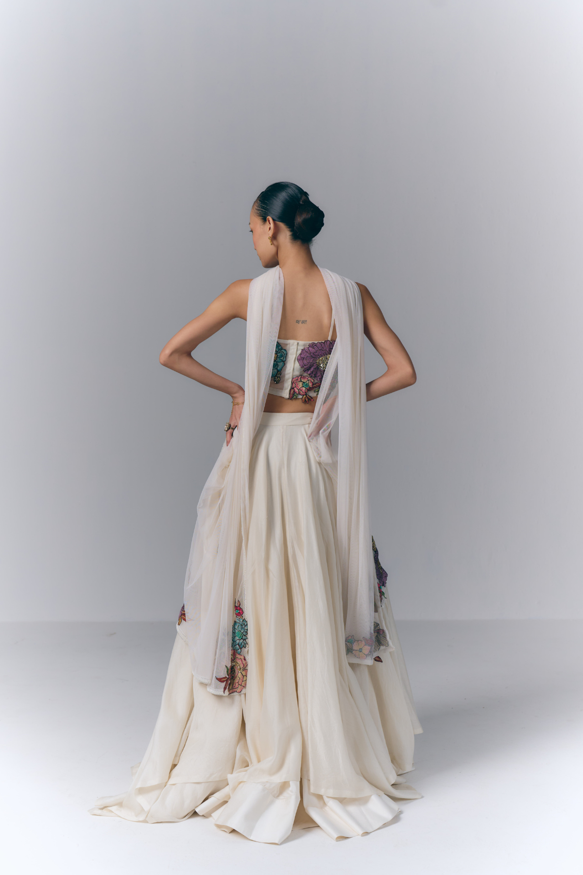 Flora Applique Skirt Set